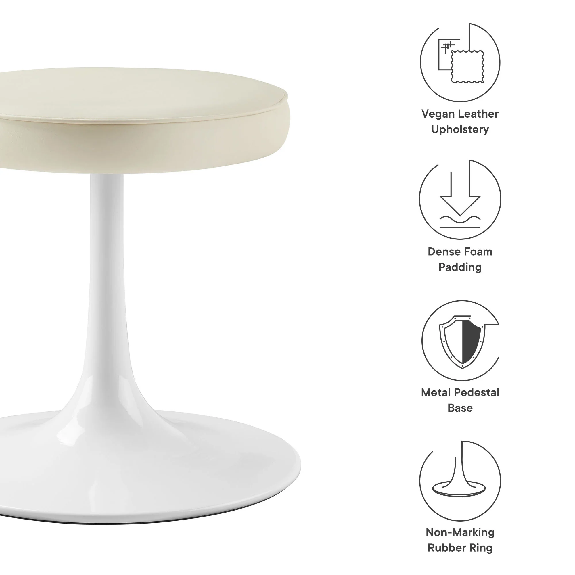 Lippa Vegan Leather Round Stool by Modway - Image 20