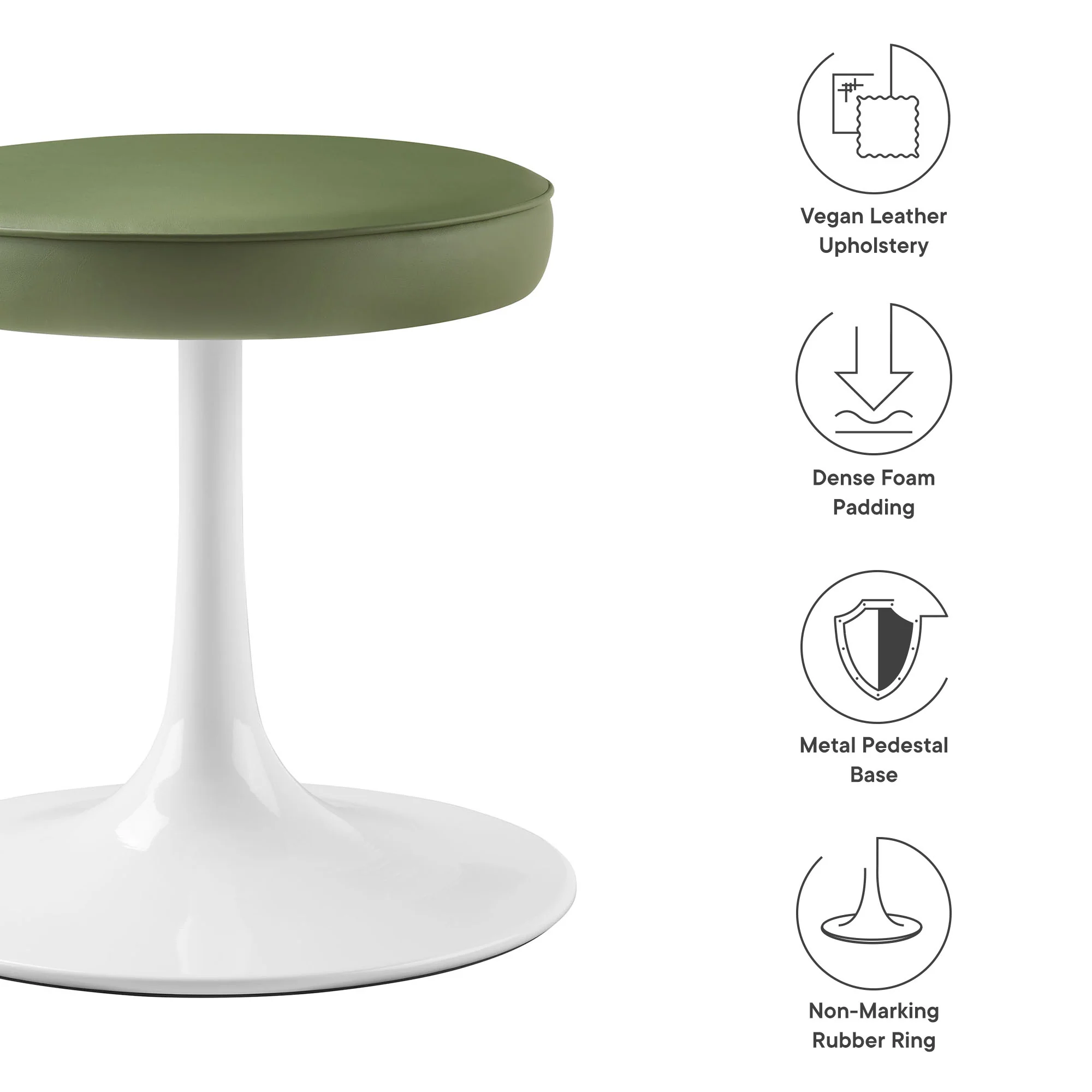 Lippa Vegan Leather Round Stool by Modway - Image 6