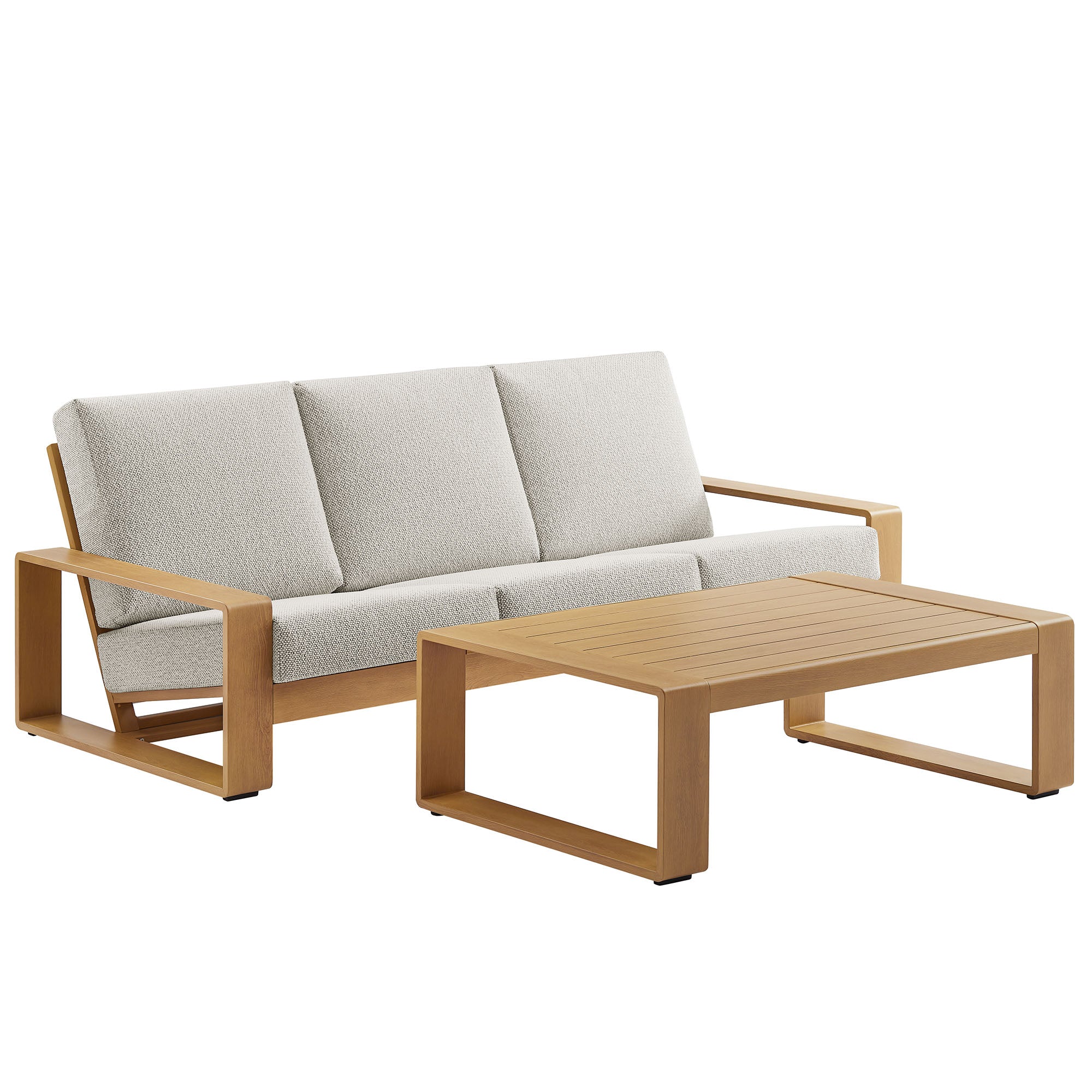 Lirienne 2-Piece Outdoor Patio Aluminum Faux Wood Furniture Set by Modway - Image 4