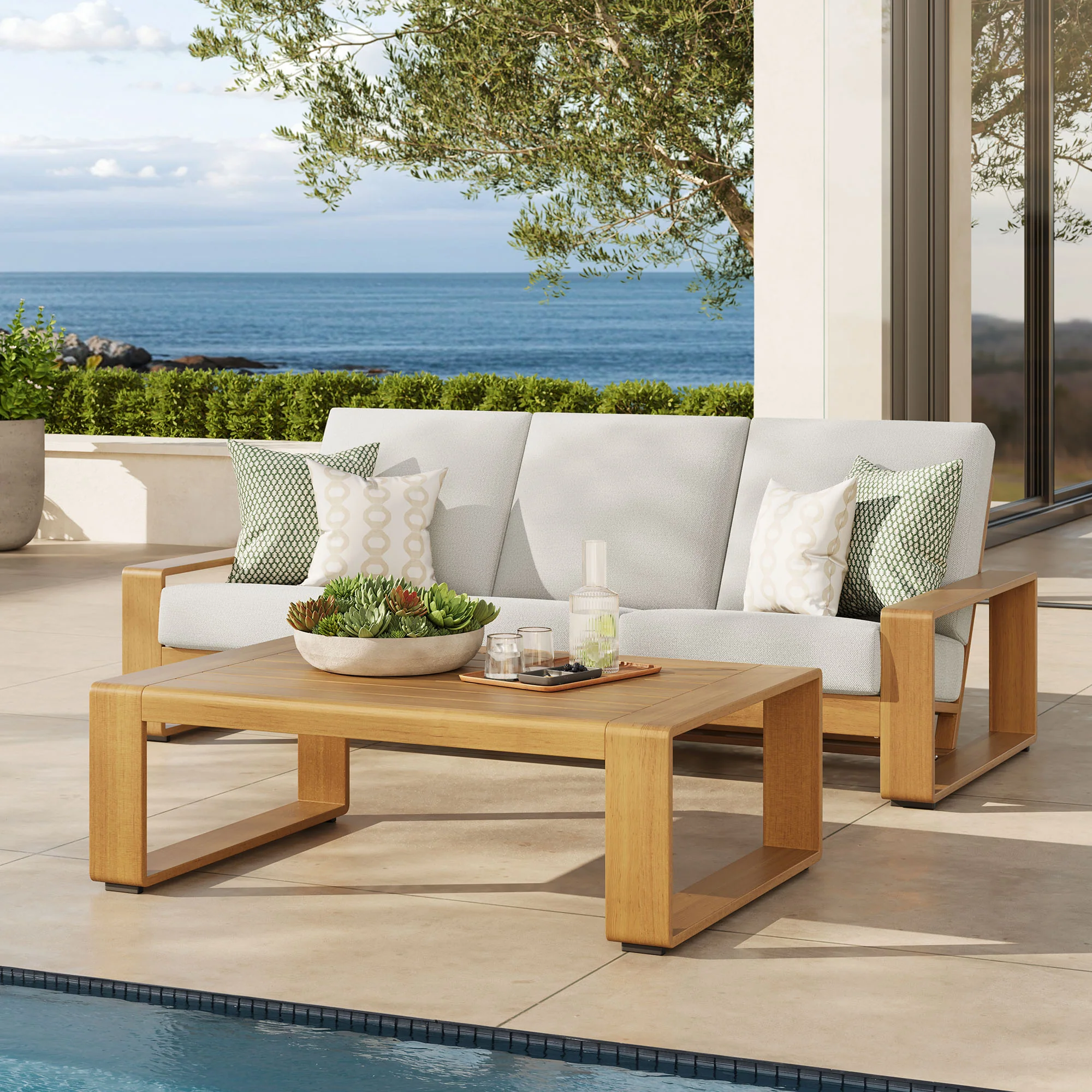 Lirienne 2-Piece Outdoor Patio Aluminum Faux Wood Furniture Set by Modway - Image 5