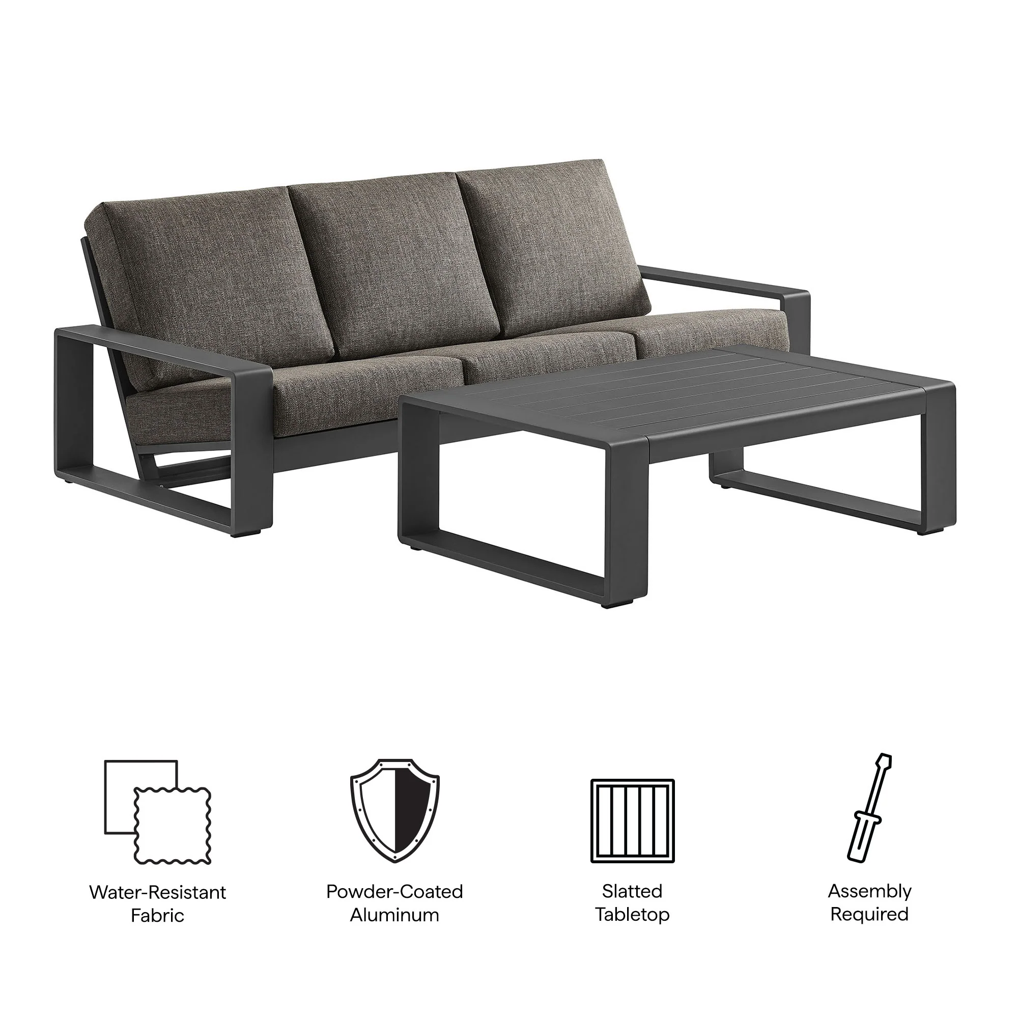 Lirienne 2-Piece Outdoor Patio Aluminum Furniture Set by Modway - Image 9