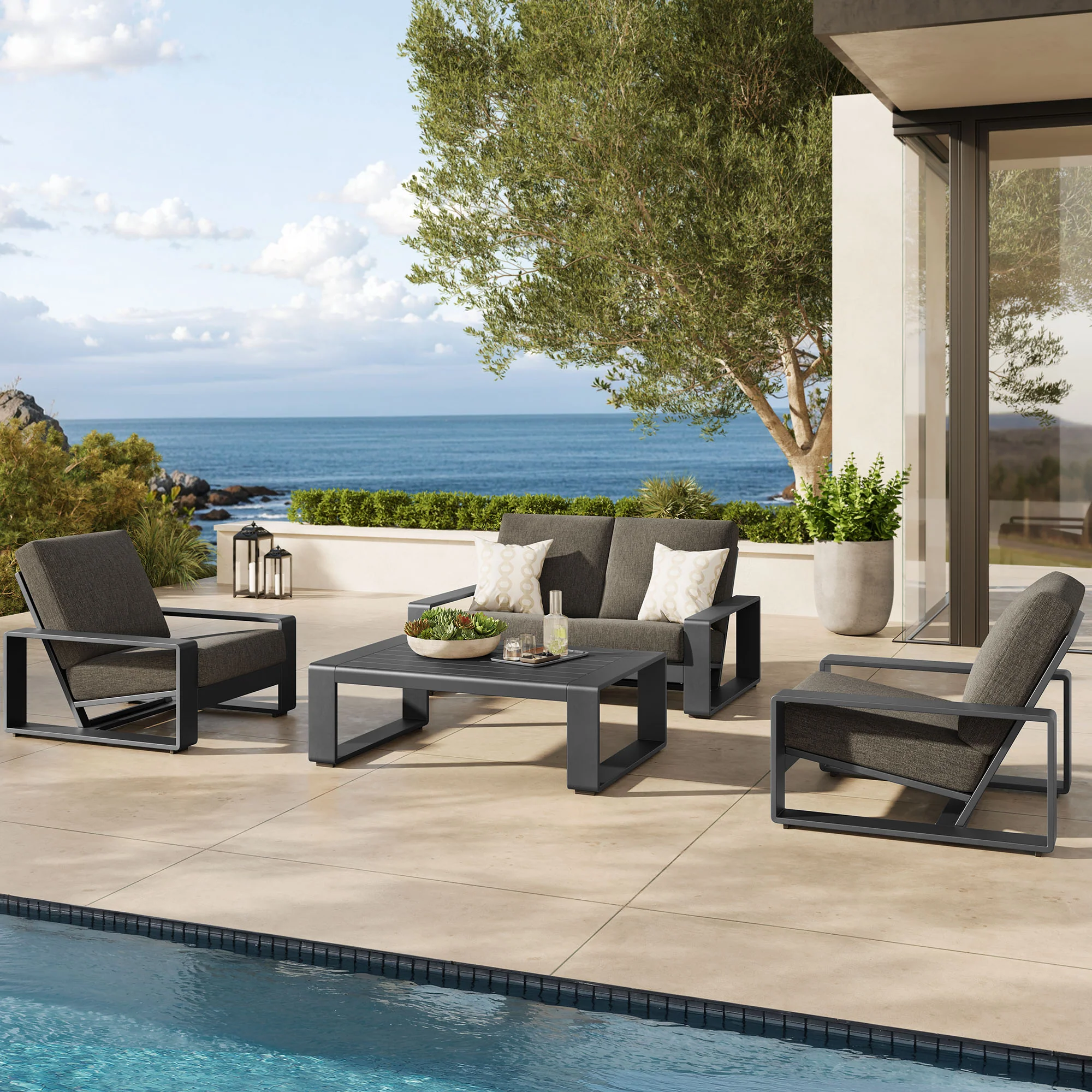 Lirienne 4-Piece Outdoor Patio Aluminum Furniture Set by Modway - Image 11