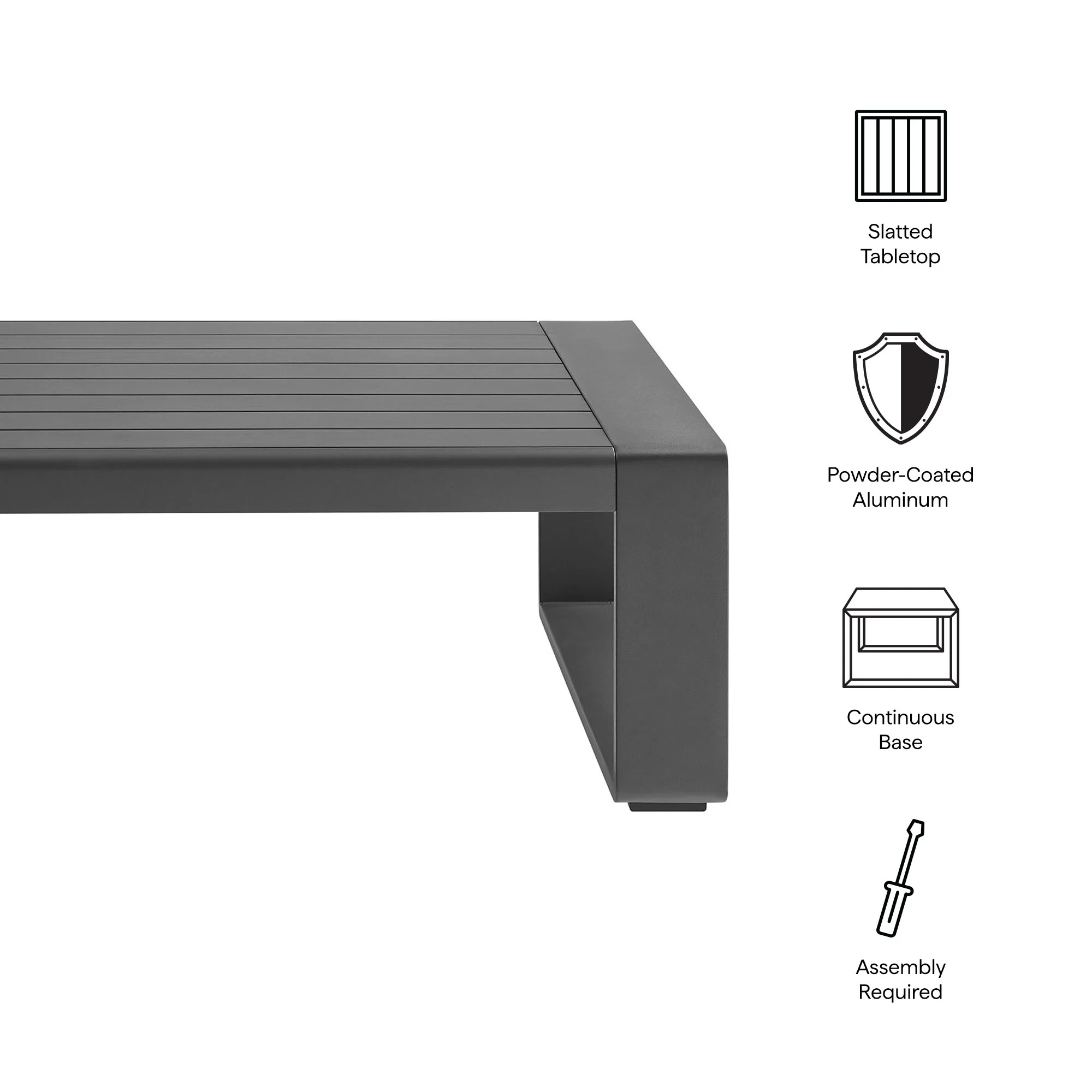 Lirienne Outdoor Patio Aluminum Coffee Table by Modway - Image 8
