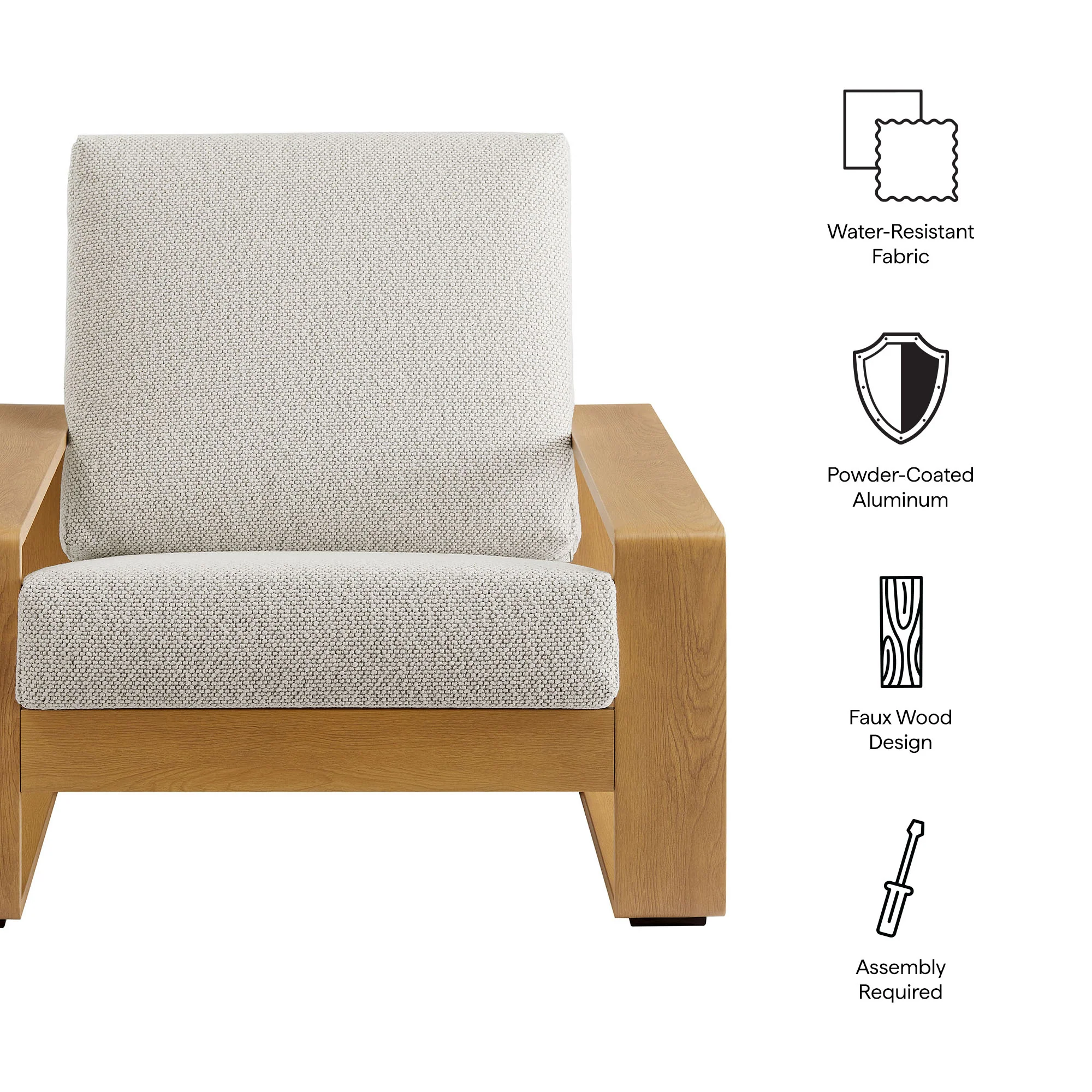 Lirienne Outdoor Patio Aluminum Faux Wood Armchair by Modway - Image 17