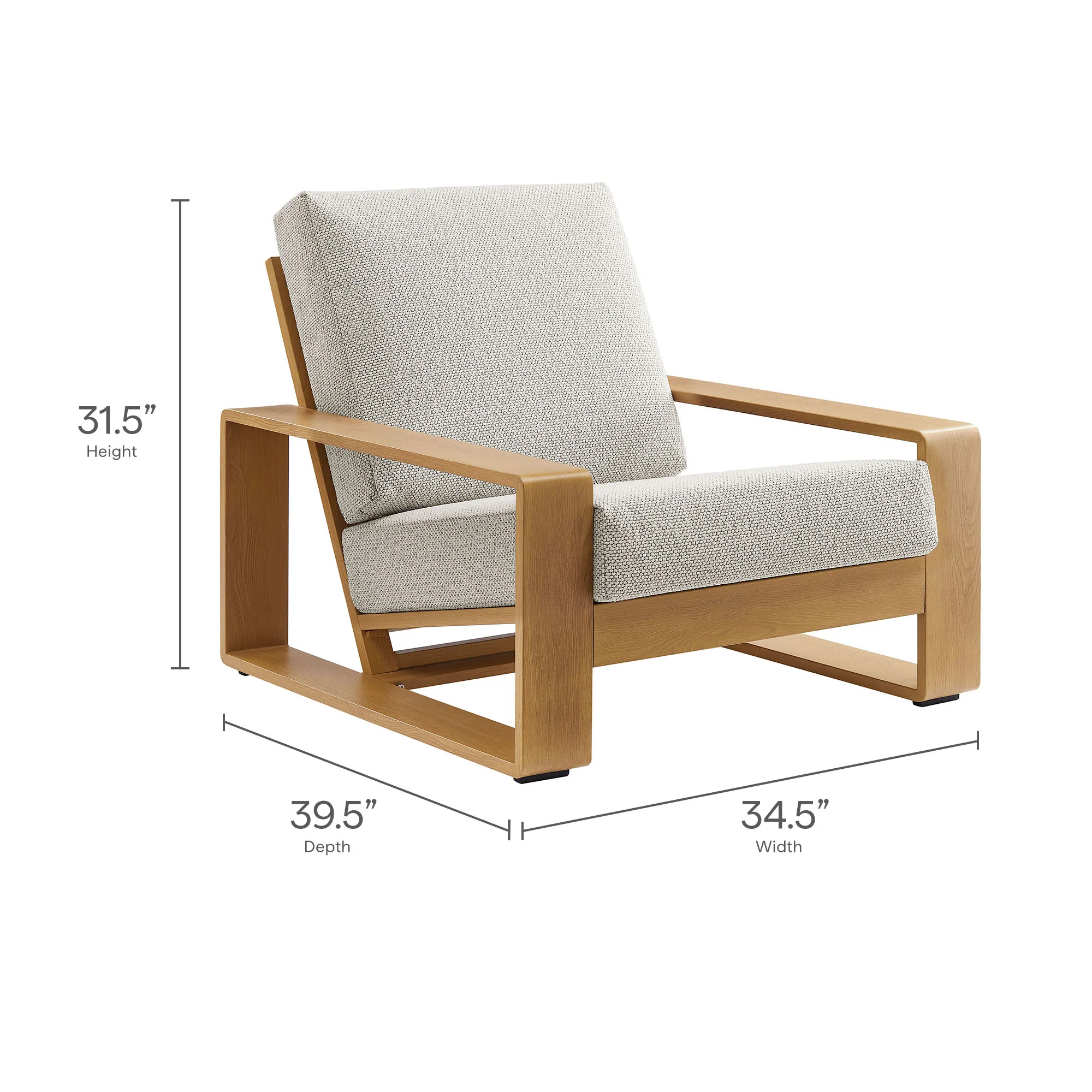 Lirienne Outdoor Patio Aluminum Faux Wood Armchair by Modway - Image 18
