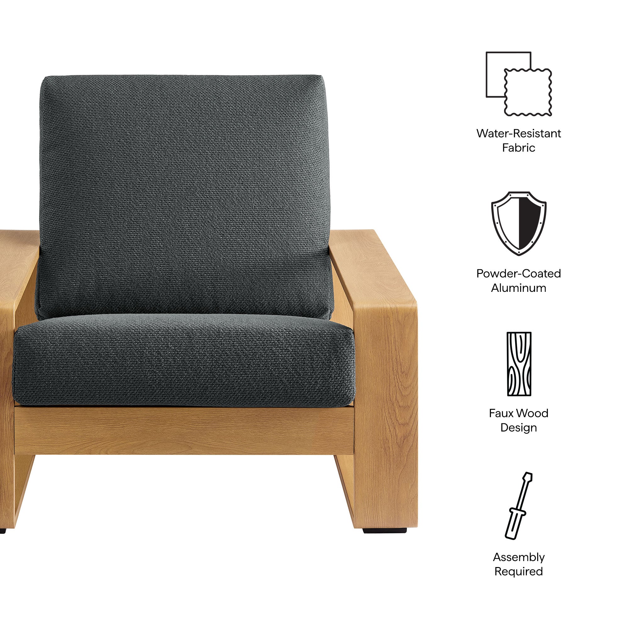 Lirienne Outdoor Patio Aluminum Faux Wood Armchair by Modway - Image 8
