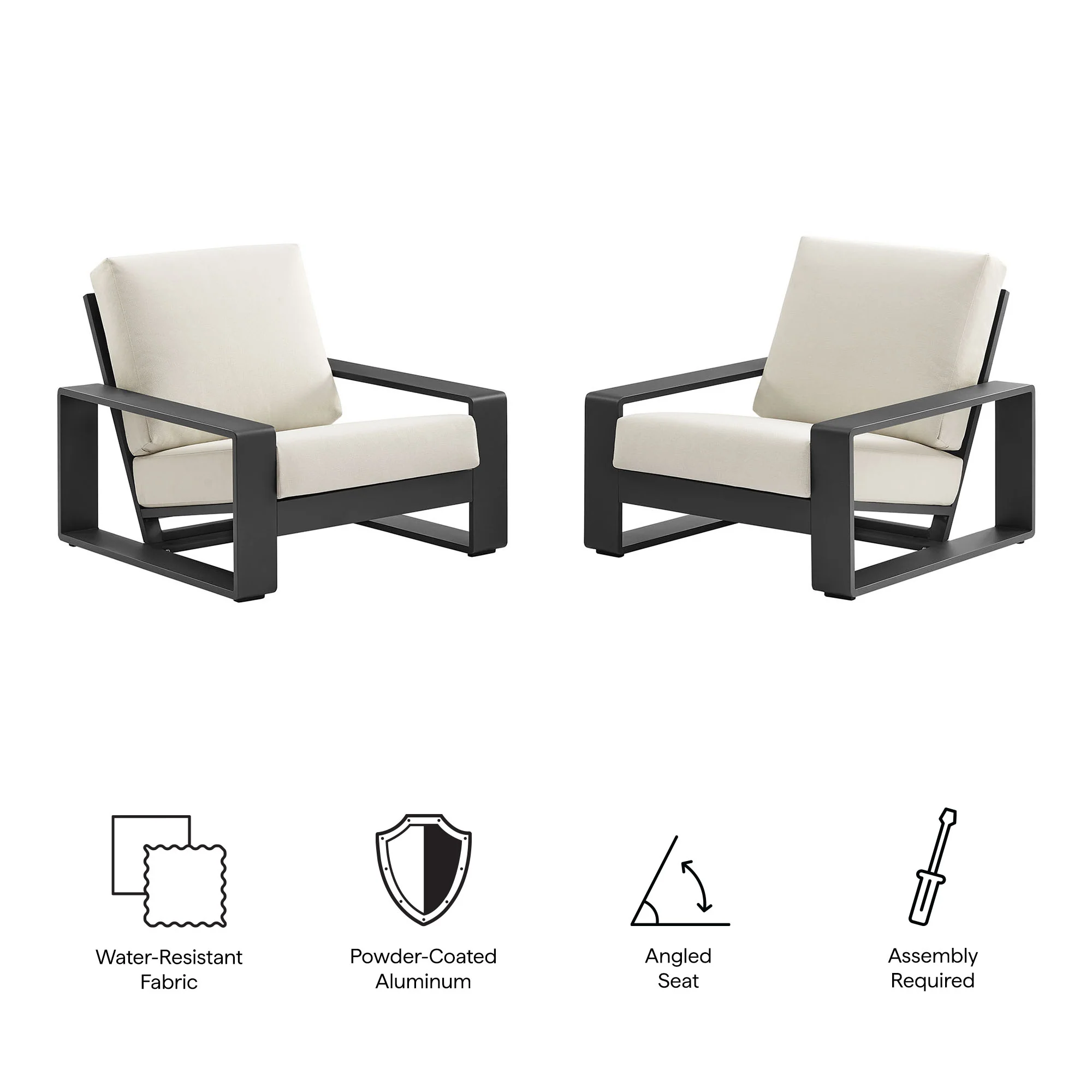 Lirienne Outdoor Patio Aluminum Faux Wood Armchairs Set of 2 by Modway - Image 3