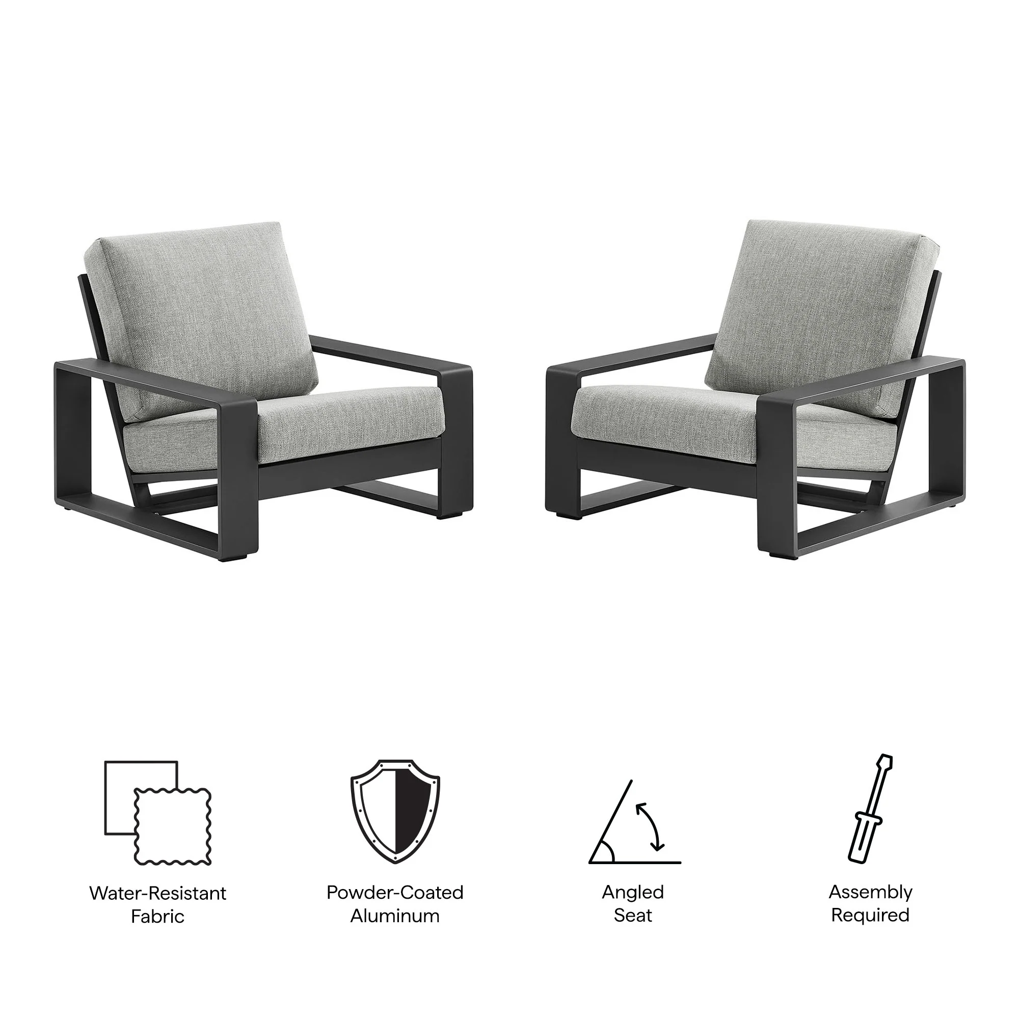 Lirienne Outdoor Patio Aluminum Faux Wood Armchairs Set of 2 by Modway - Image 6