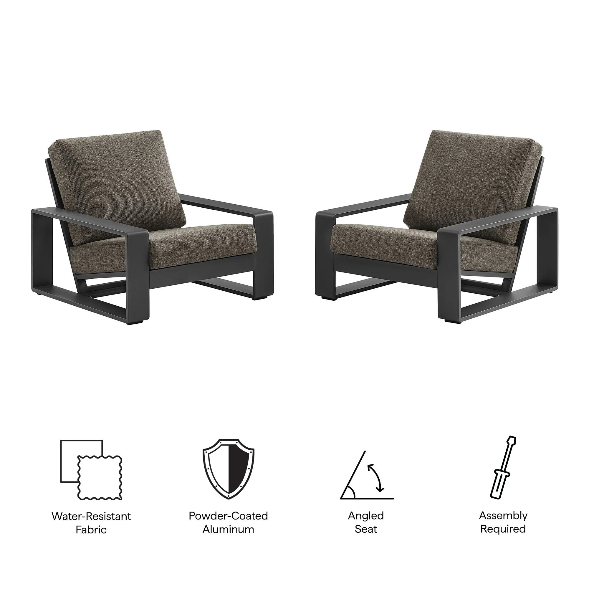 Lirienne Outdoor Patio Aluminum Faux Wood Armchairs Set of 2 by Modway - Image 9