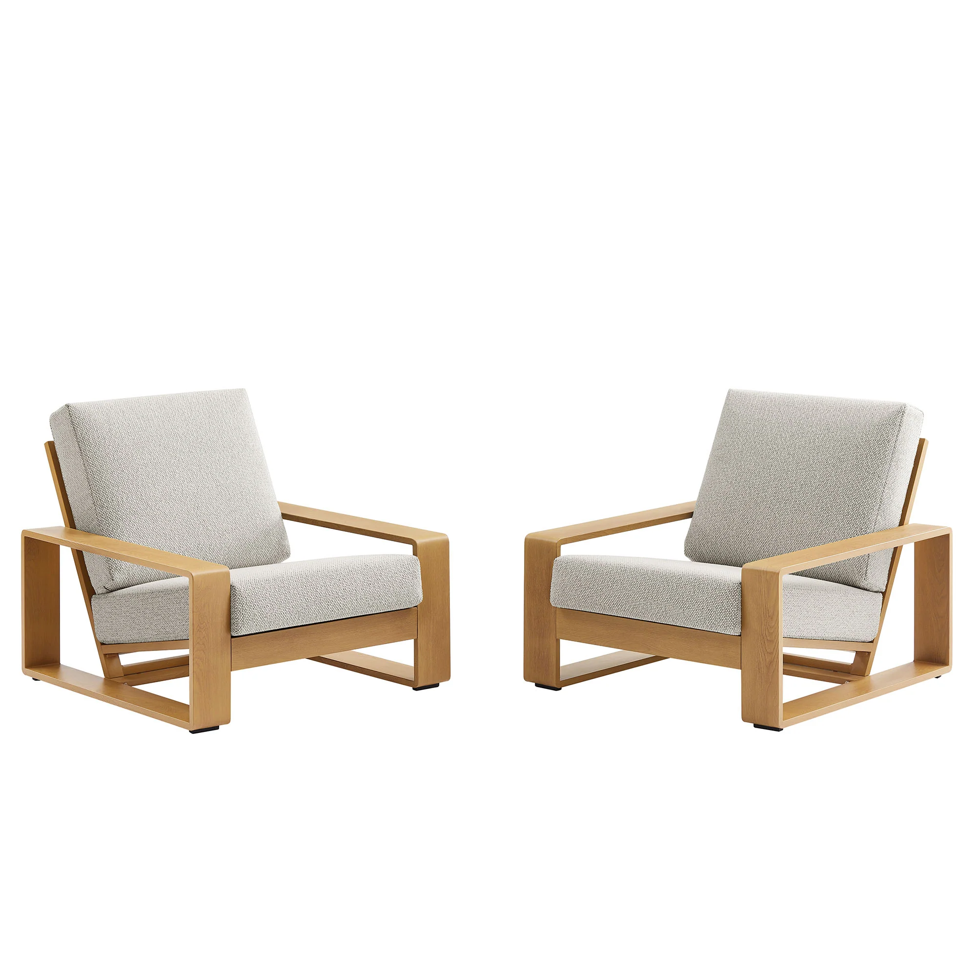 Lirienne Outdoor Patio Aluminum Faux Wood Armchairs Set of 2 by Modway - Image 4
