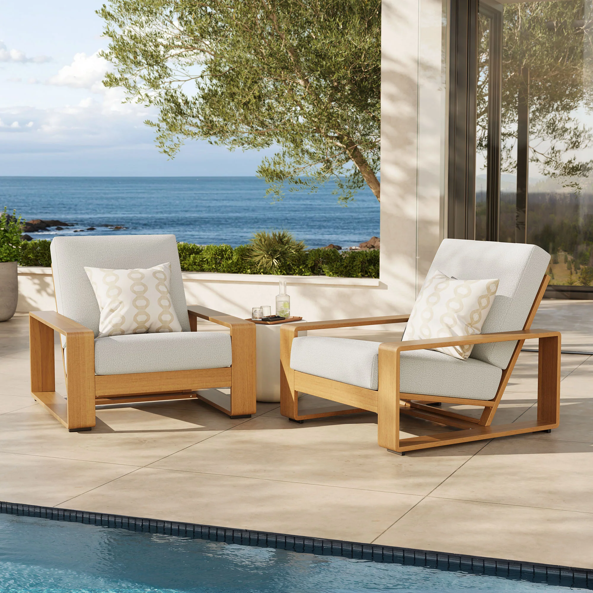 Lirienne Outdoor Patio Aluminum Faux Wood Armchairs Set of 2 by Modway - Image 5