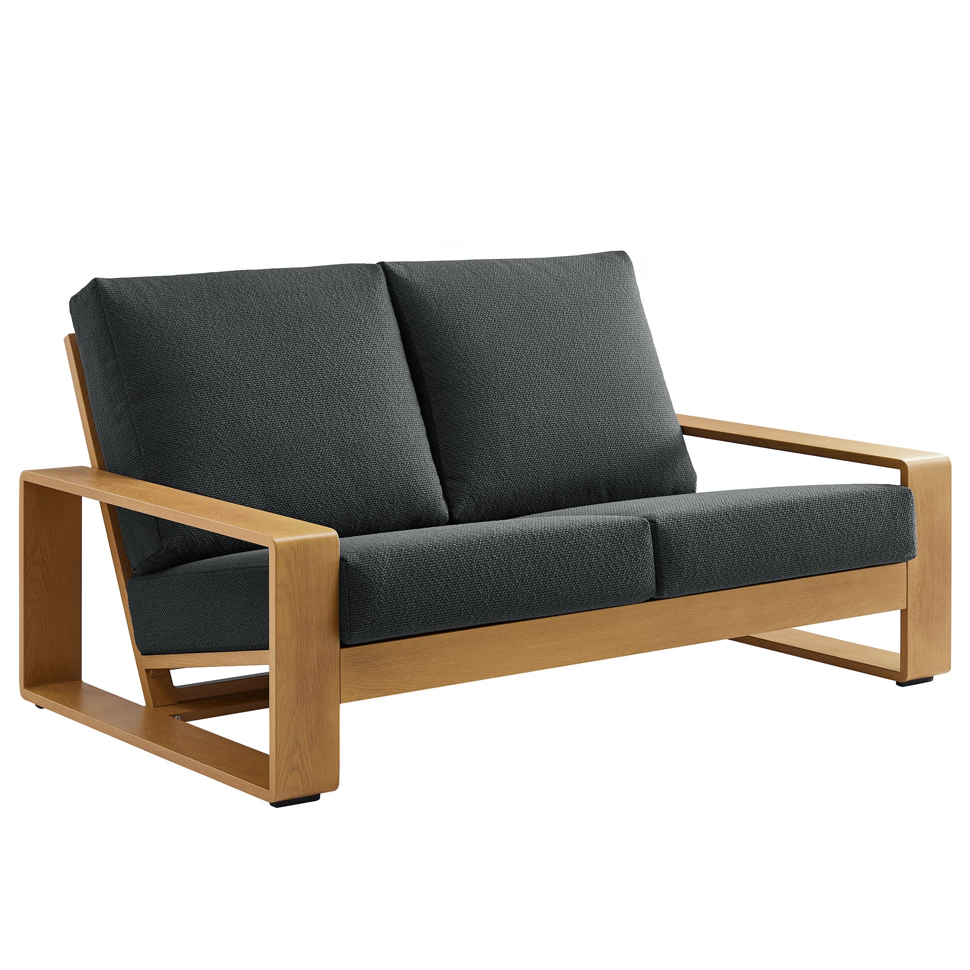 Lirienne Outdoor Patio Aluminum Faux Wood Loveseat by Modway - Image 2