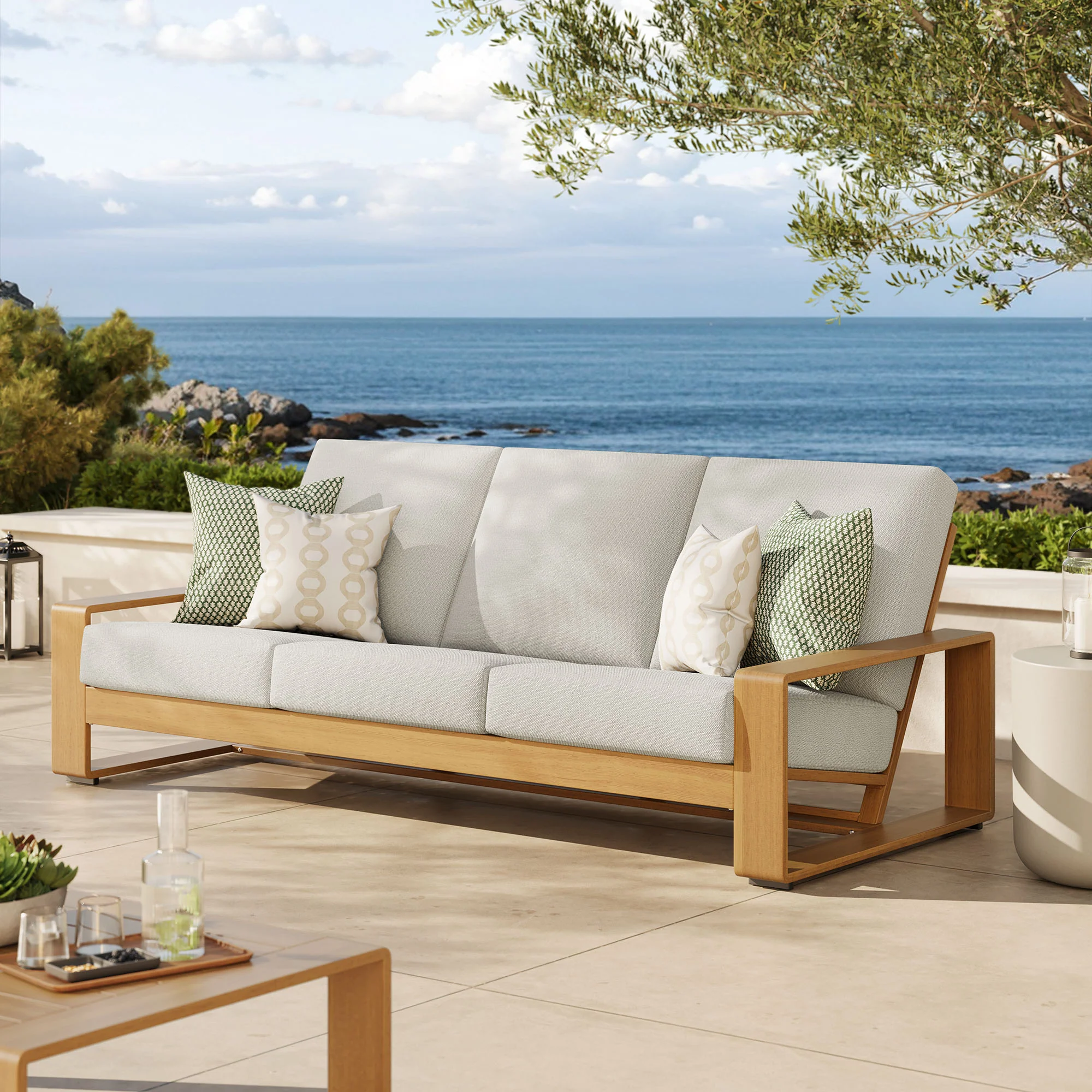 Lirienne Outdoor Patio Aluminum Faux Wood Sofa by Modway - Image 16