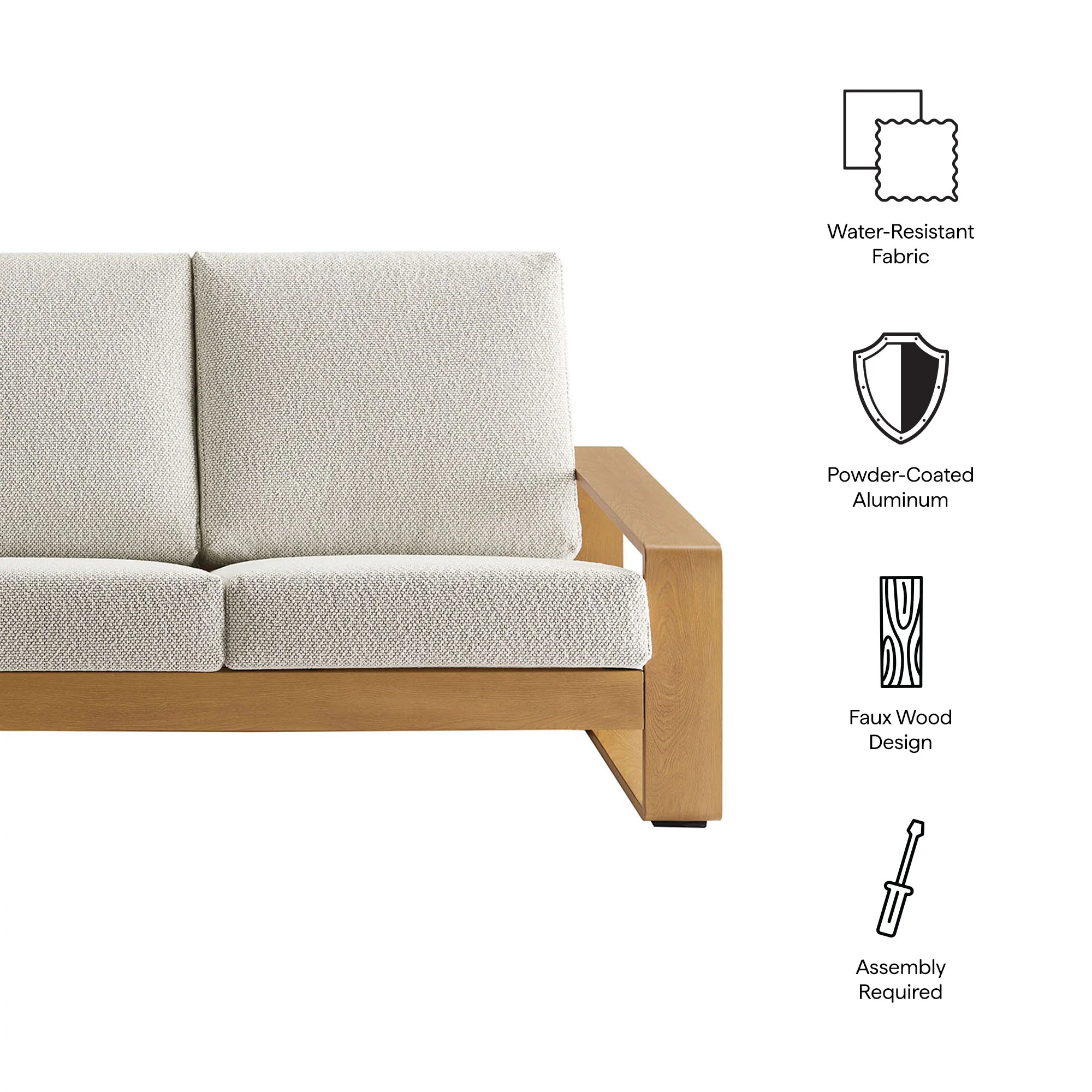 Lirienne Outdoor Patio Aluminum Faux Wood Sofa by Modway - Image 17