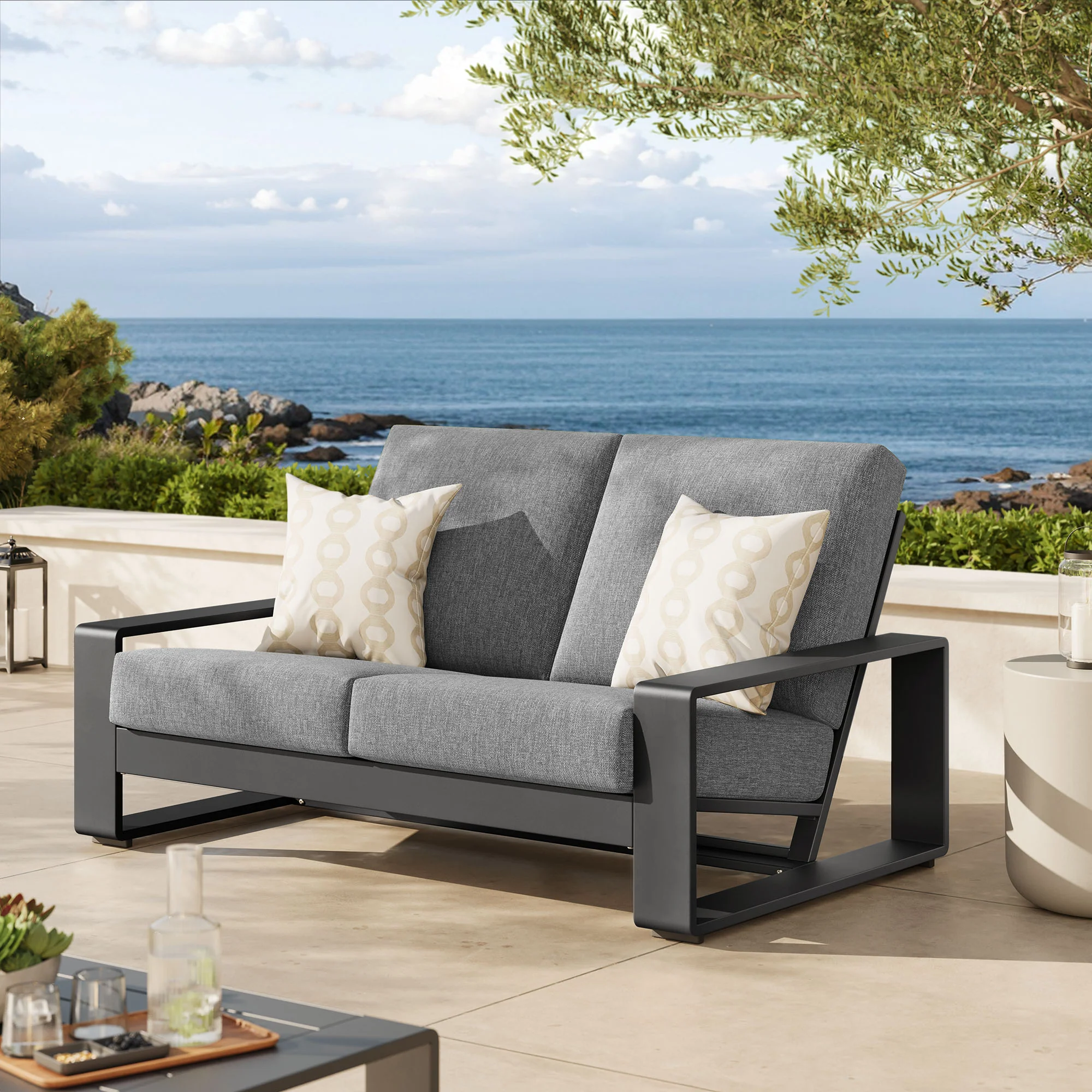 Lirienne Outdoor Patio Aluminum Loveseat by Modway - Image 16