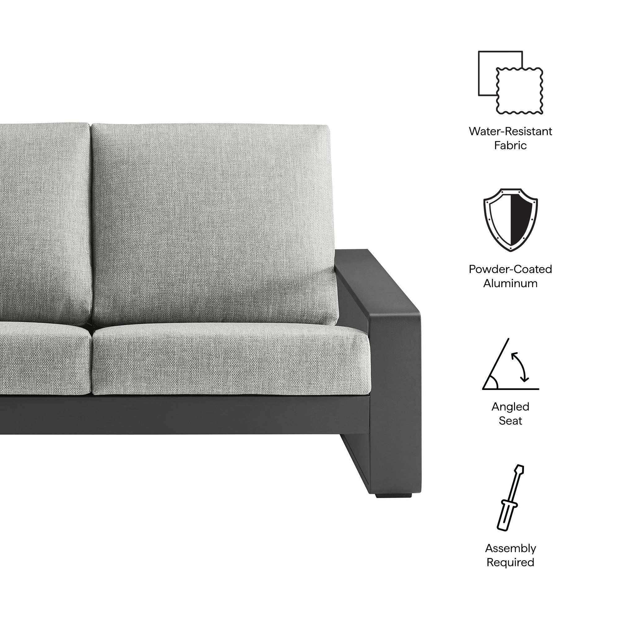 Lirienne Outdoor Patio Aluminum Loveseat by Modway - Image 17