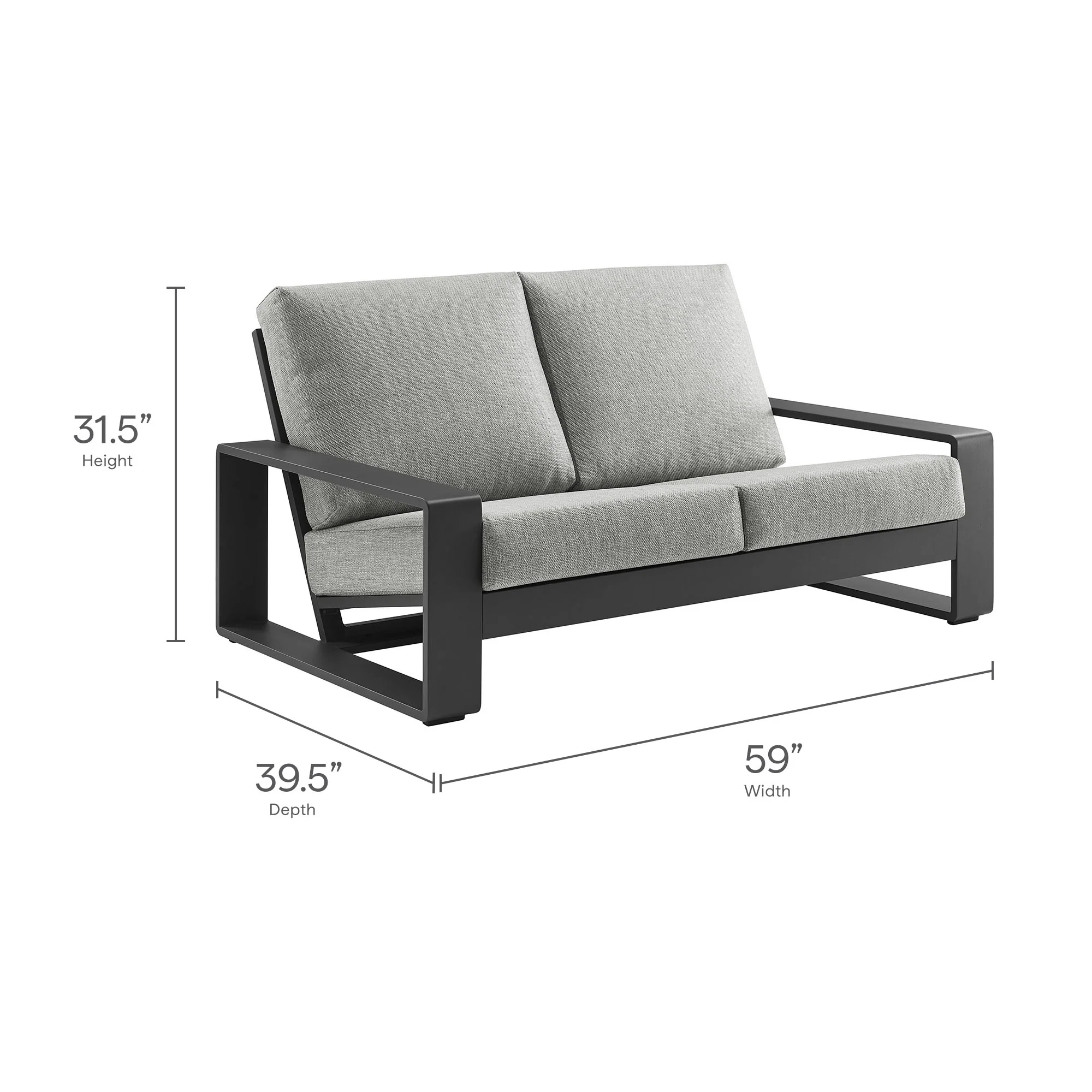 Lirienne Outdoor Patio Aluminum Loveseat by Modway - Image 18