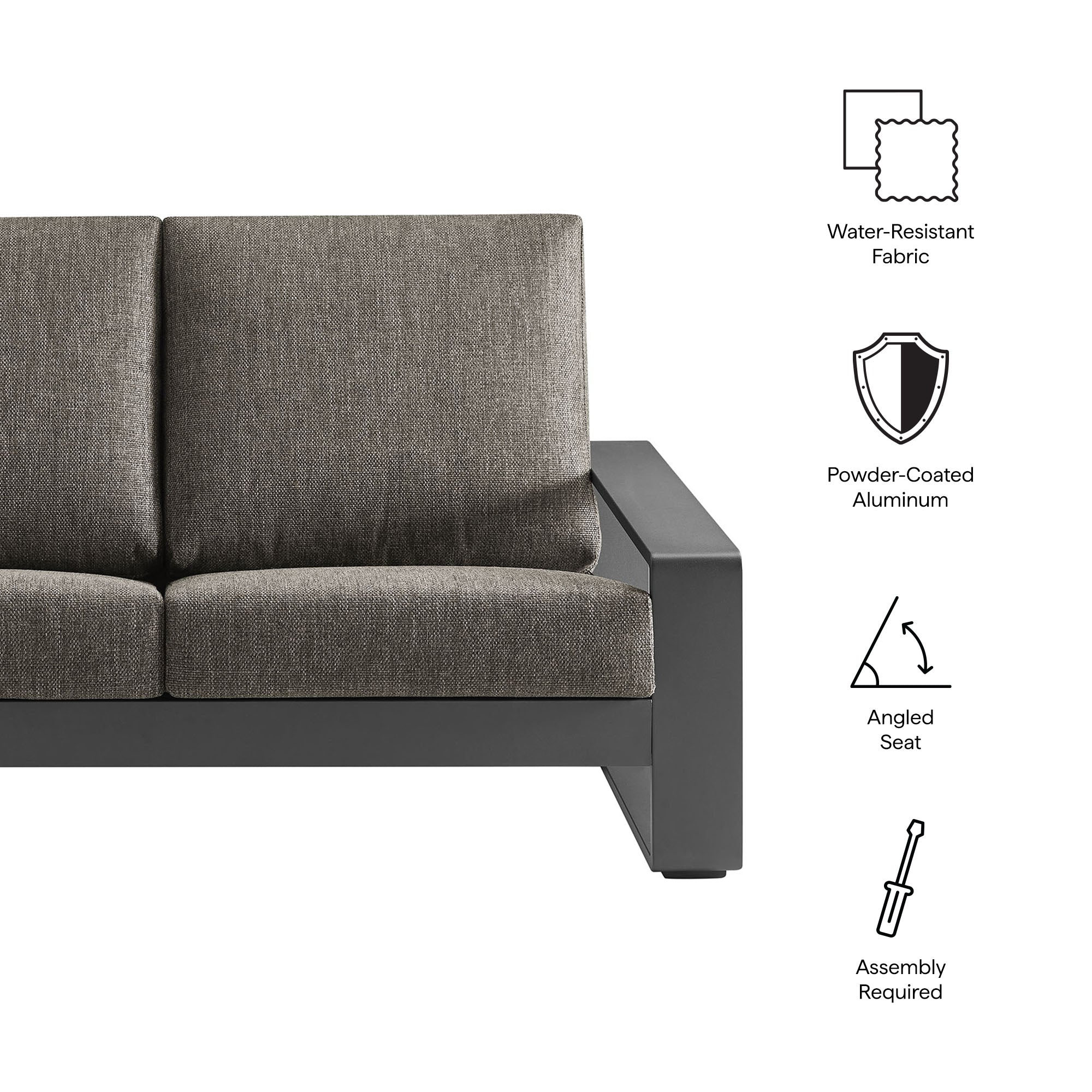Lirienne Outdoor Patio Aluminum Loveseat by Modway - Image 26