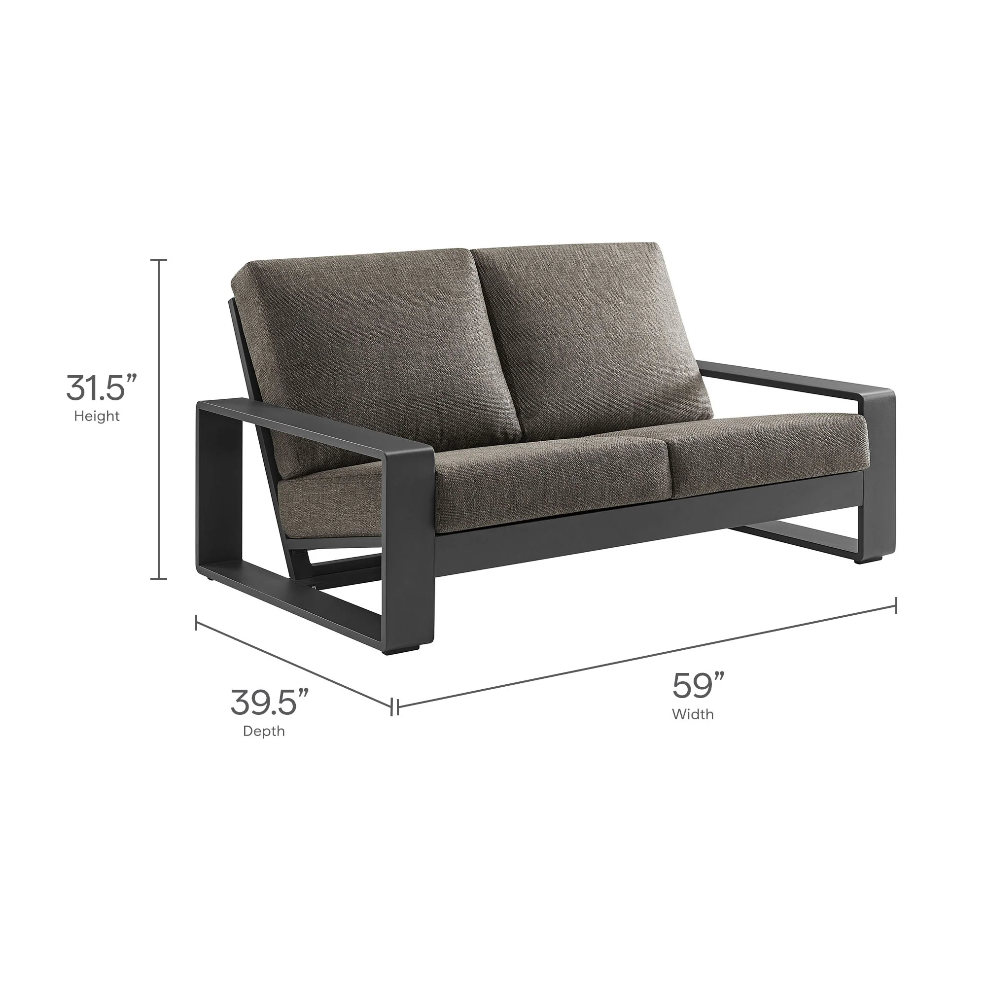 Lirienne Outdoor Patio Aluminum Loveseat by Modway - Image 27