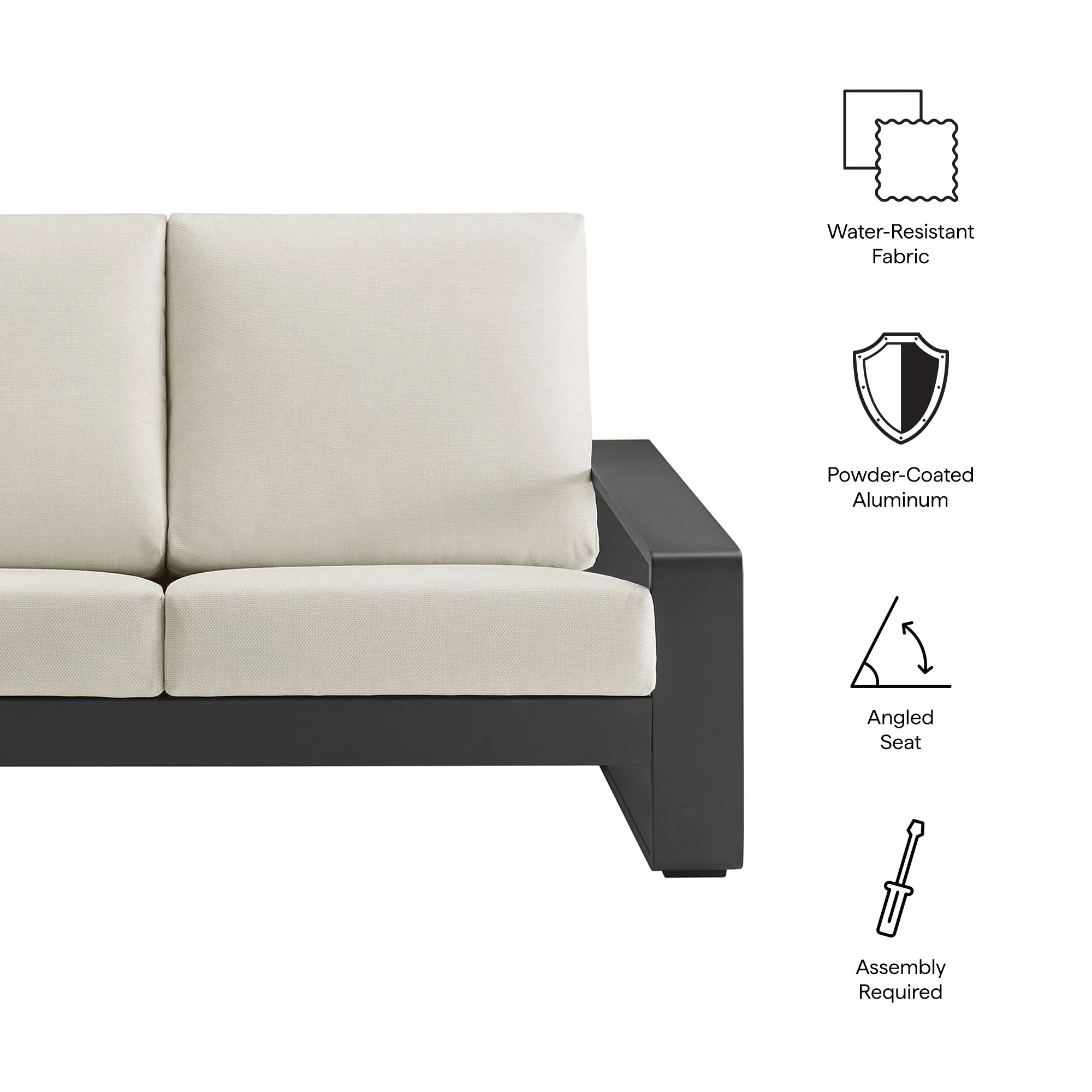 Lirienne Outdoor Patio Aluminum Loveseat by Modway - Image 8