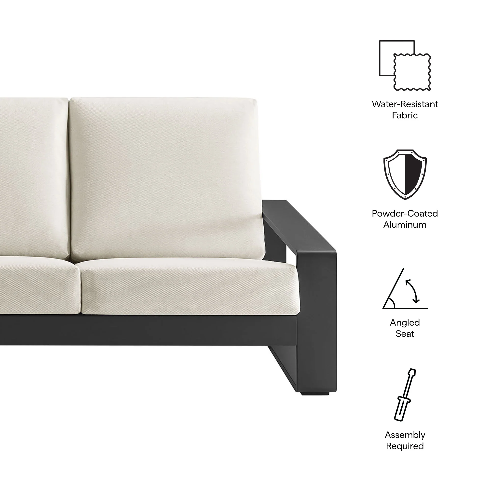 Lirienne Outdoor Patio Aluminum Sofa by Modway - Image 8