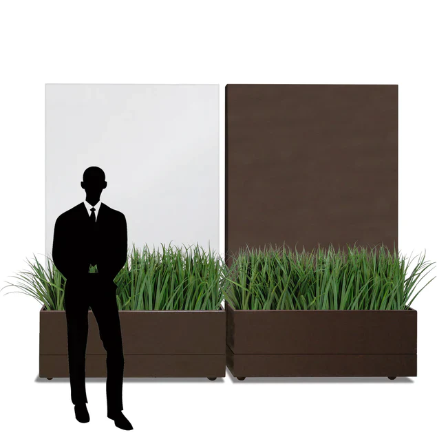 Liriope Planter For Base Of Movable Partition Wall, Bronze Black By Gold Leaf Design Group - Image 2