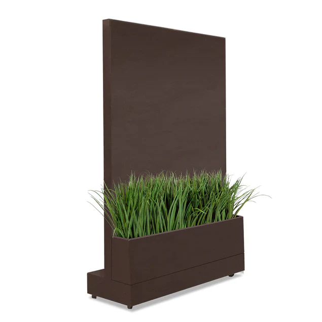 Liriope Planter For Base Of Movable Partition Wall, Bronze Black By Gold Leaf Design Group - Image 3