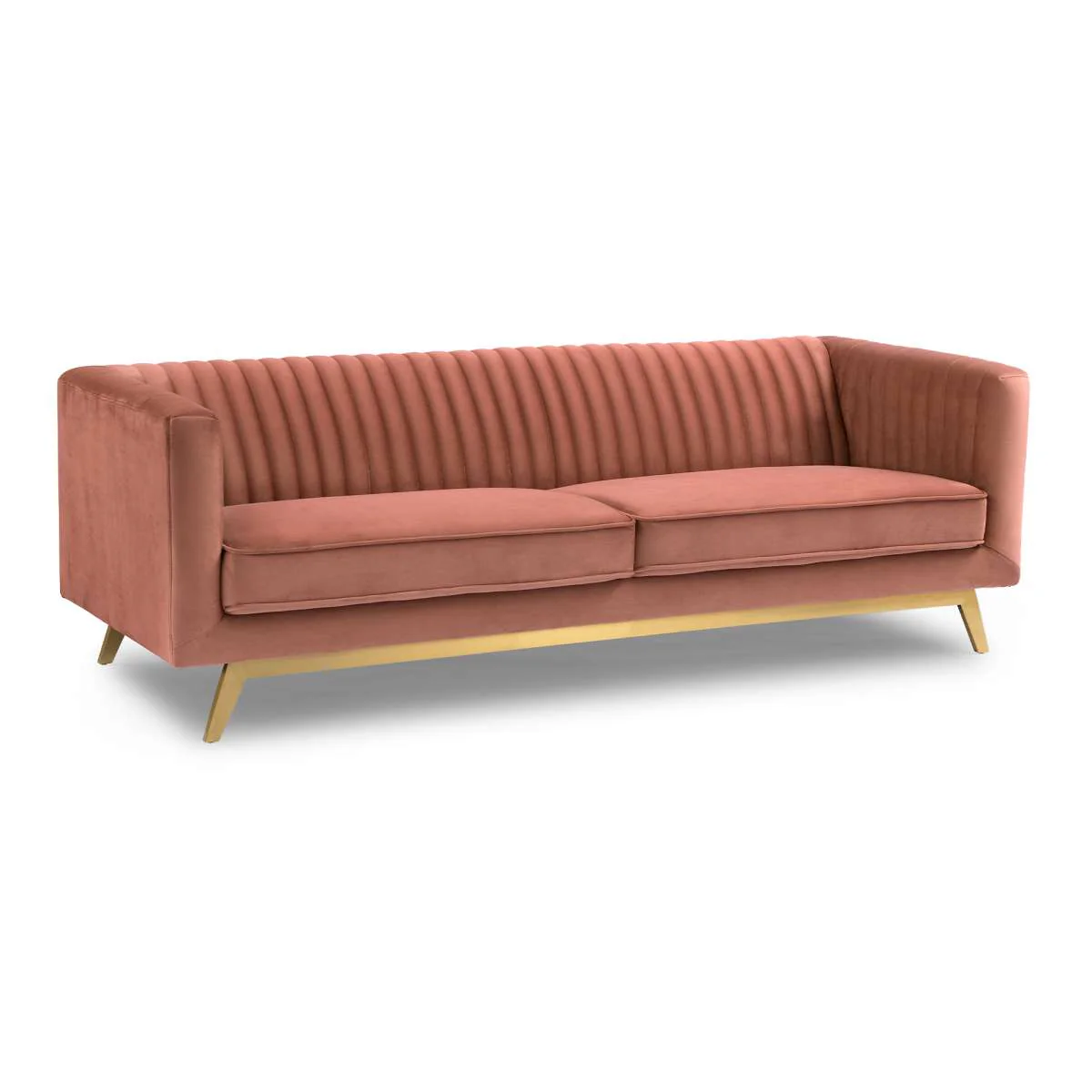 Liv Modern Beige Velvet Sofa By Armen Living - Image 7