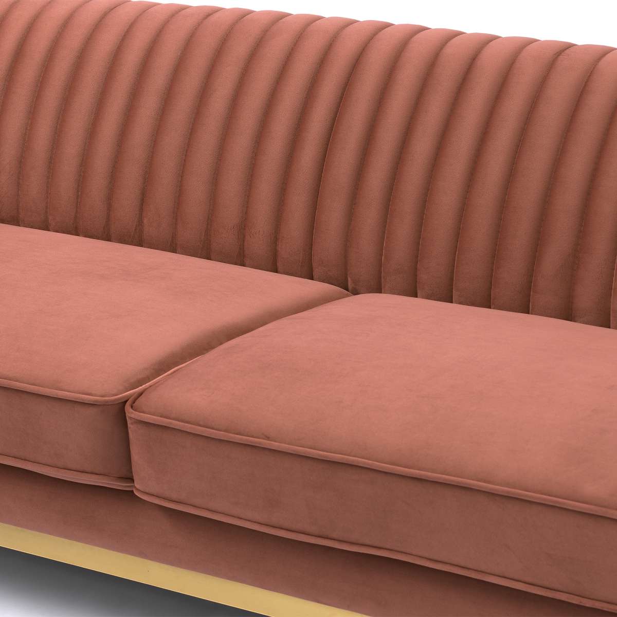 Liv Modern Beige Velvet Sofa By Armen Living - Image 8