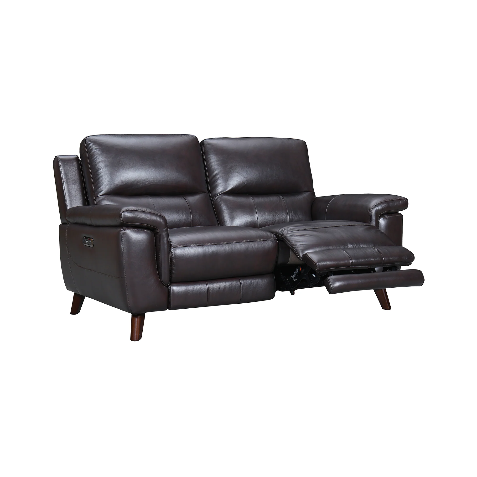 Lizette 65" Brown Leather Power Recliner Loveseat with USB By Armen Living - Image 3