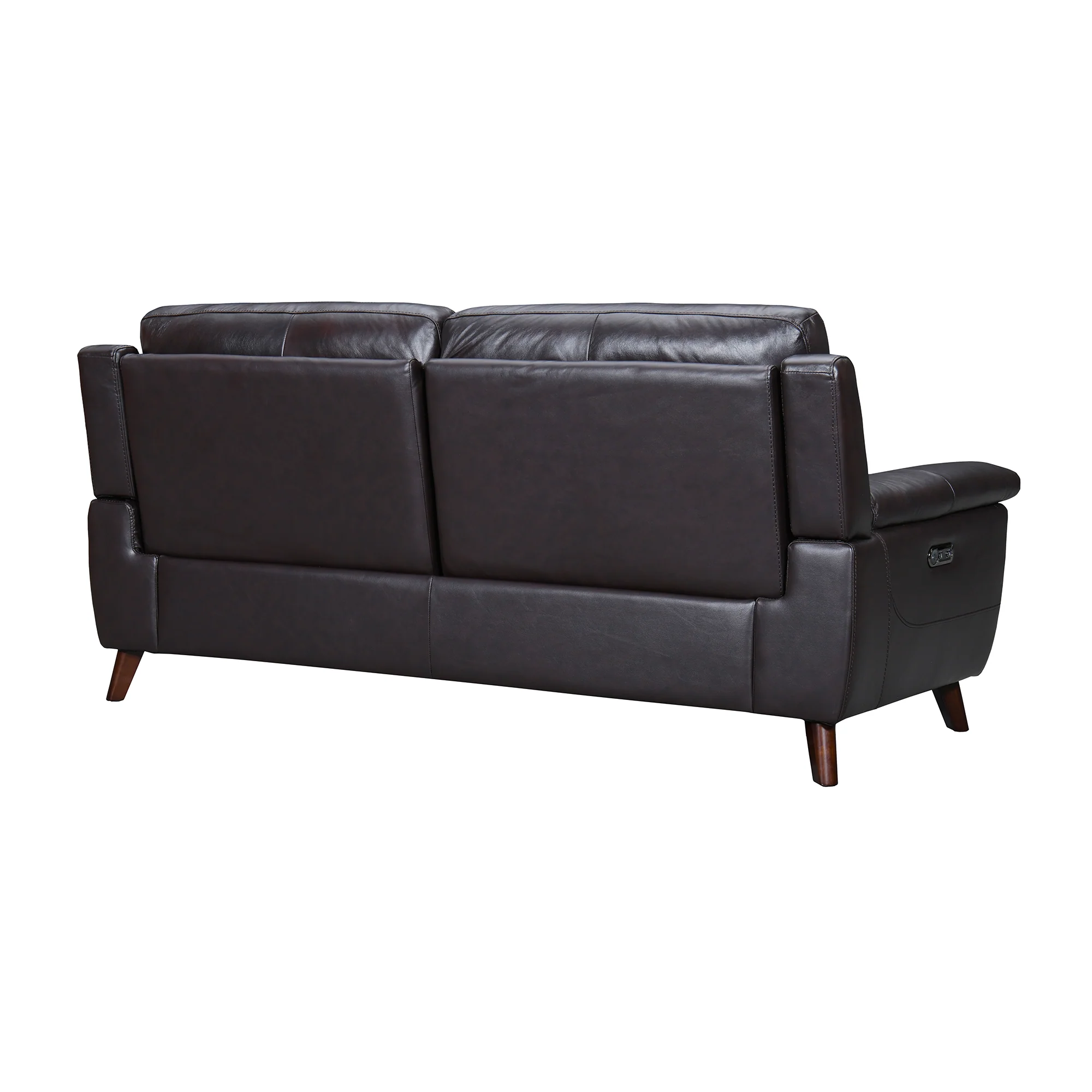 Lizette 78" Brown Leather Power Recliner Sofa with USB By Armen Living - Image 4