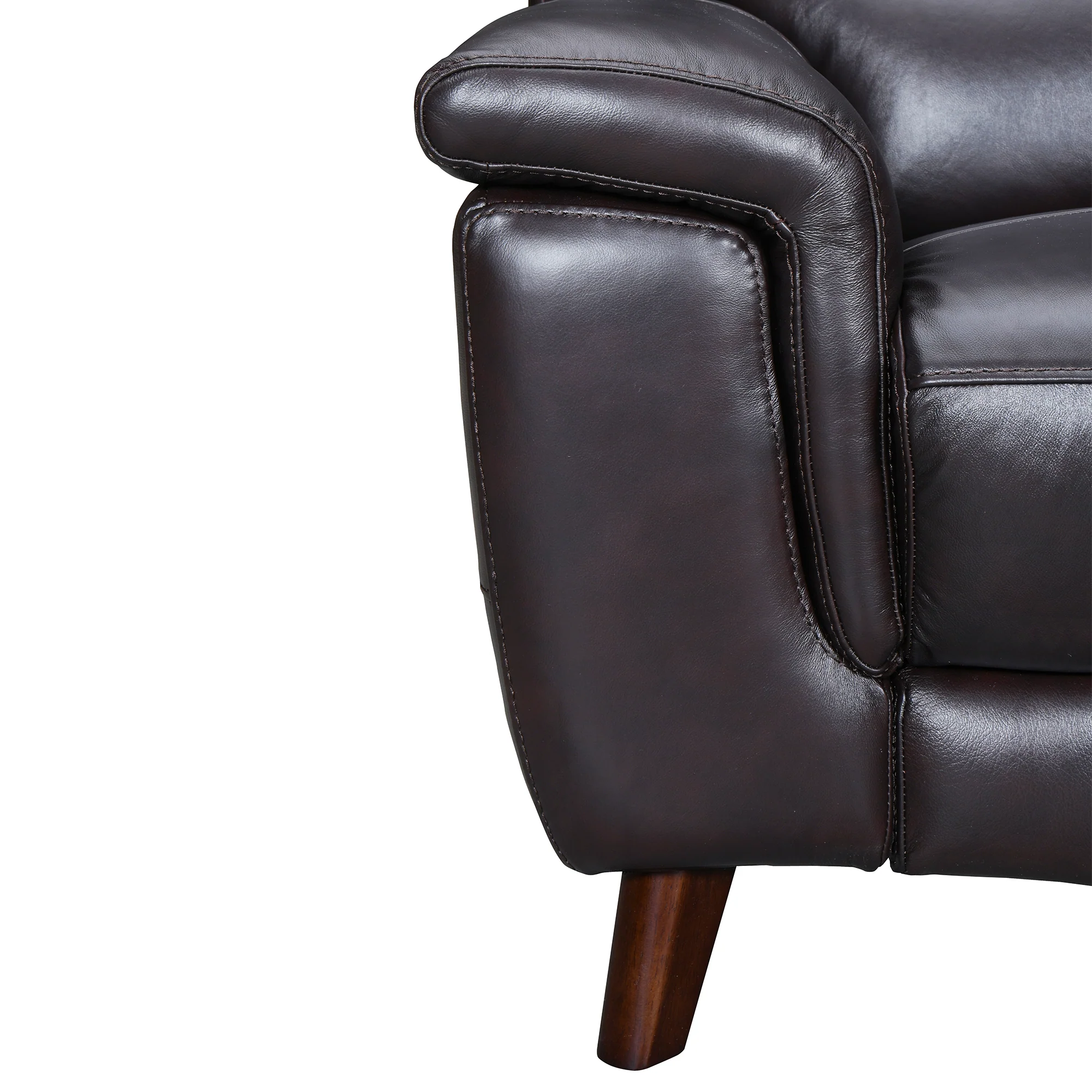 Lizette 78" Brown Leather Power Recliner Sofa with USB By Armen Living - Image 5