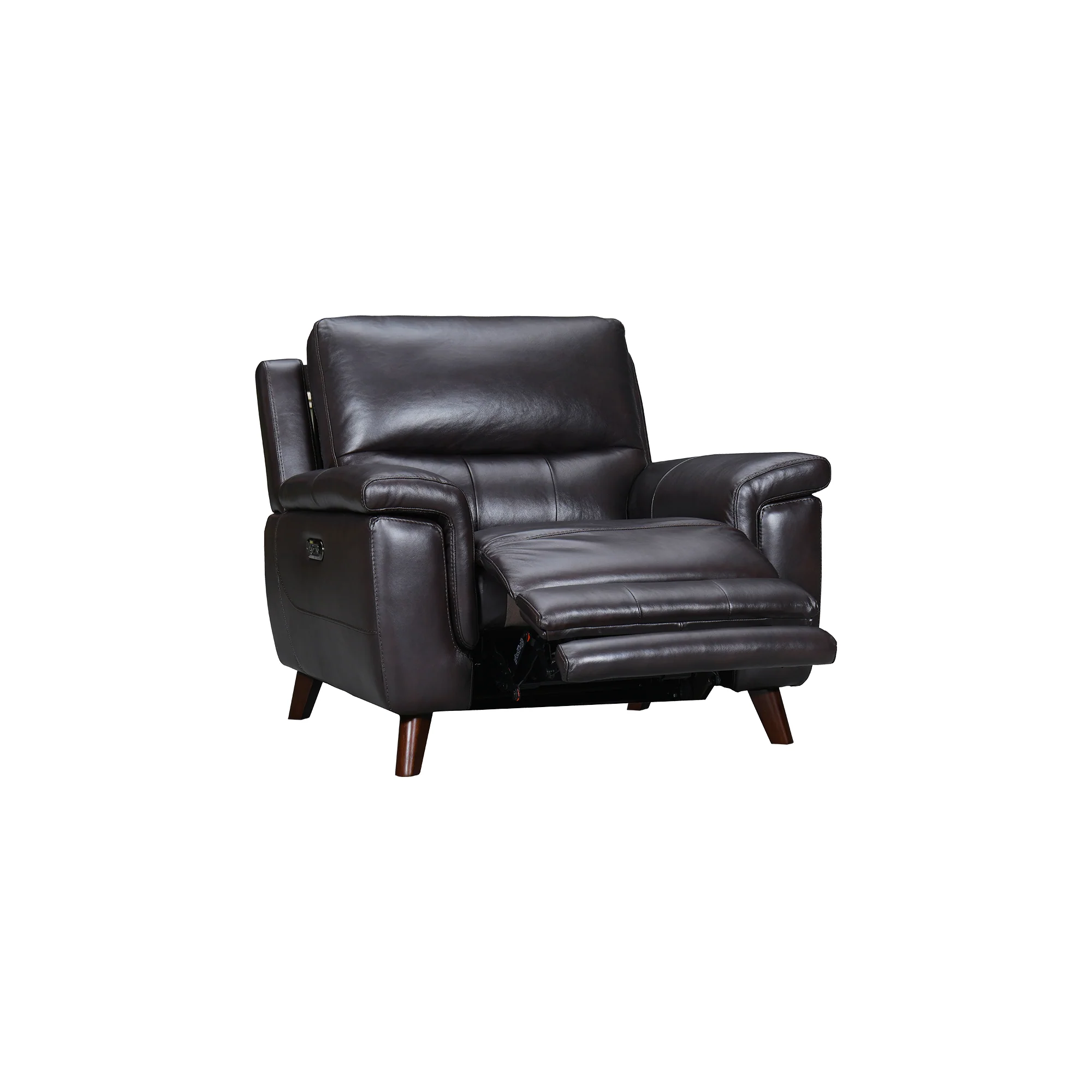 Lizette Brown Leather Power Recliner with USB By Armen Living - Image 2