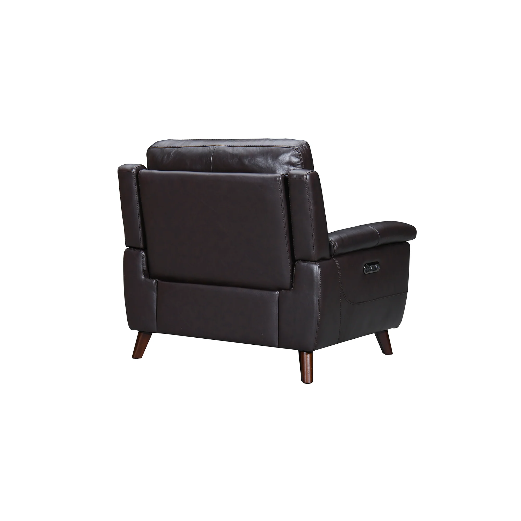 Lizette Brown Leather Power Recliner with USB By Armen Living - Image 4