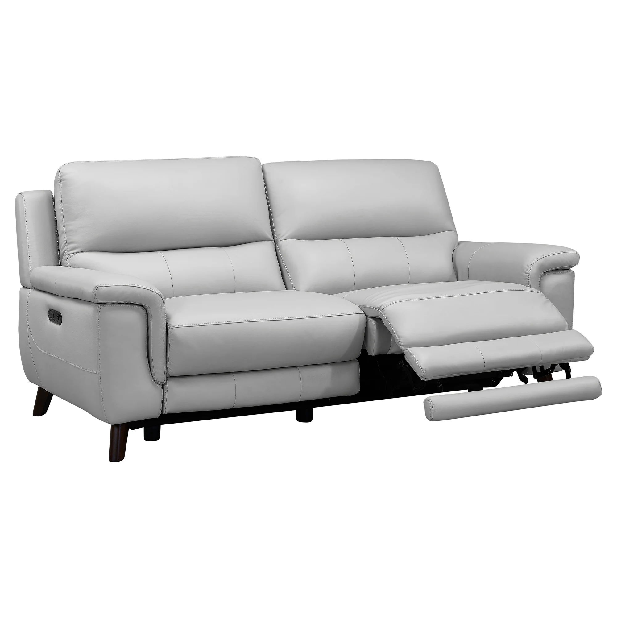 Lizette Dove Gray Leather Power Recliner 3 Piece Living Room Set with USB By Armen Living - Image 4