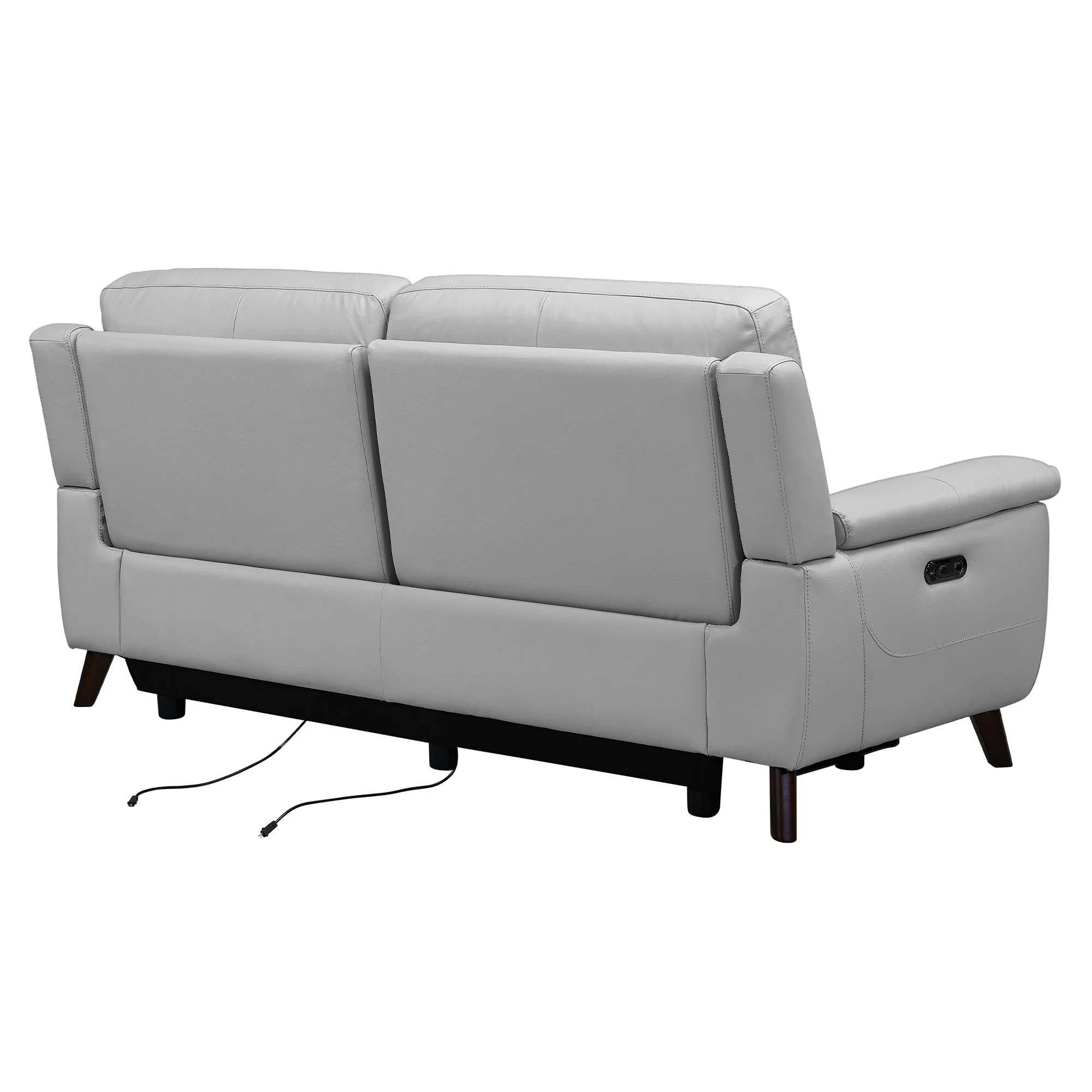 Lizette Dove Gray Leather Power Recliner 3 Piece Living Room Set with USB By Armen Living - Image 5