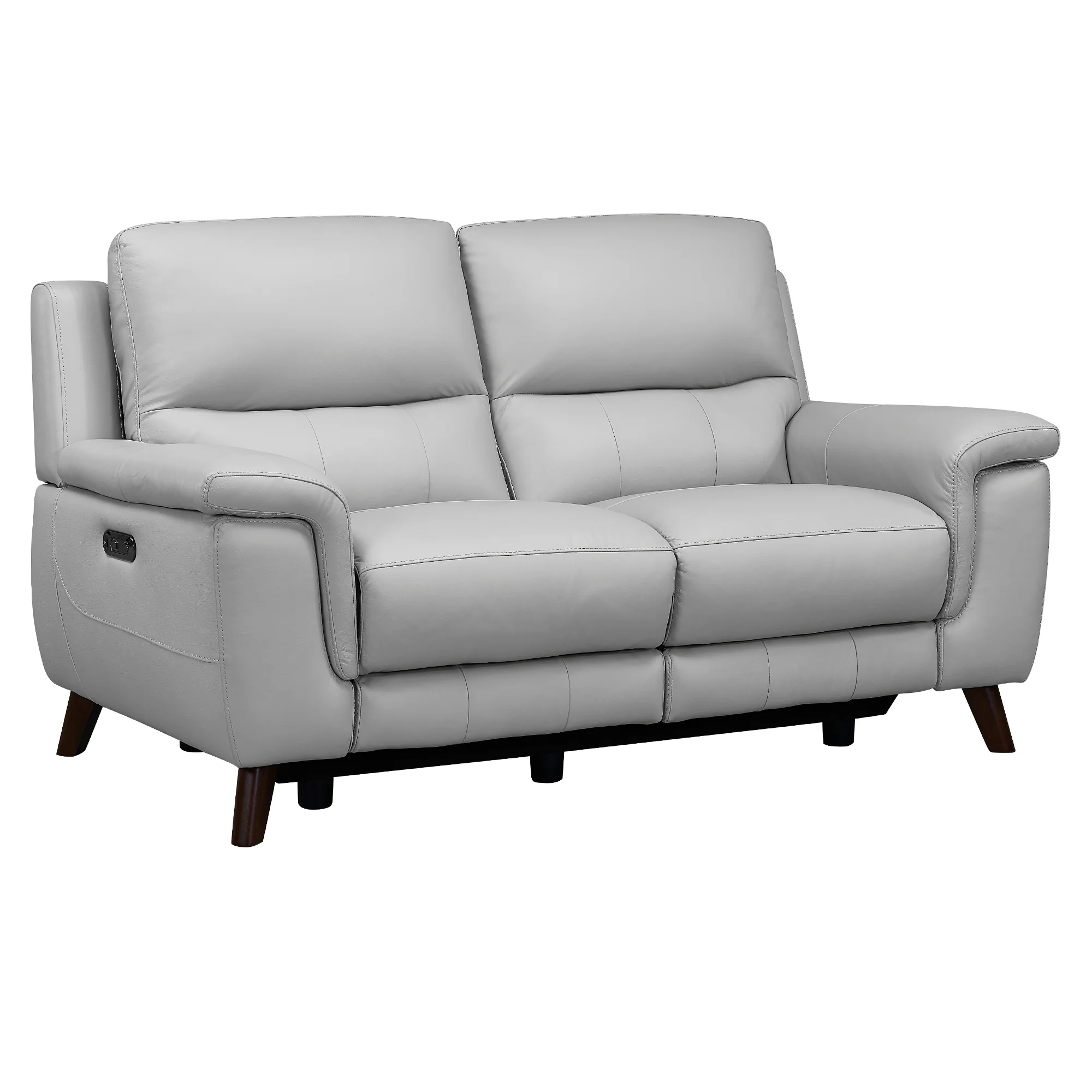 Lizette Dove Gray Leather Power Recliner 3 Piece Living Room Set with USB By Armen Living - Image 6