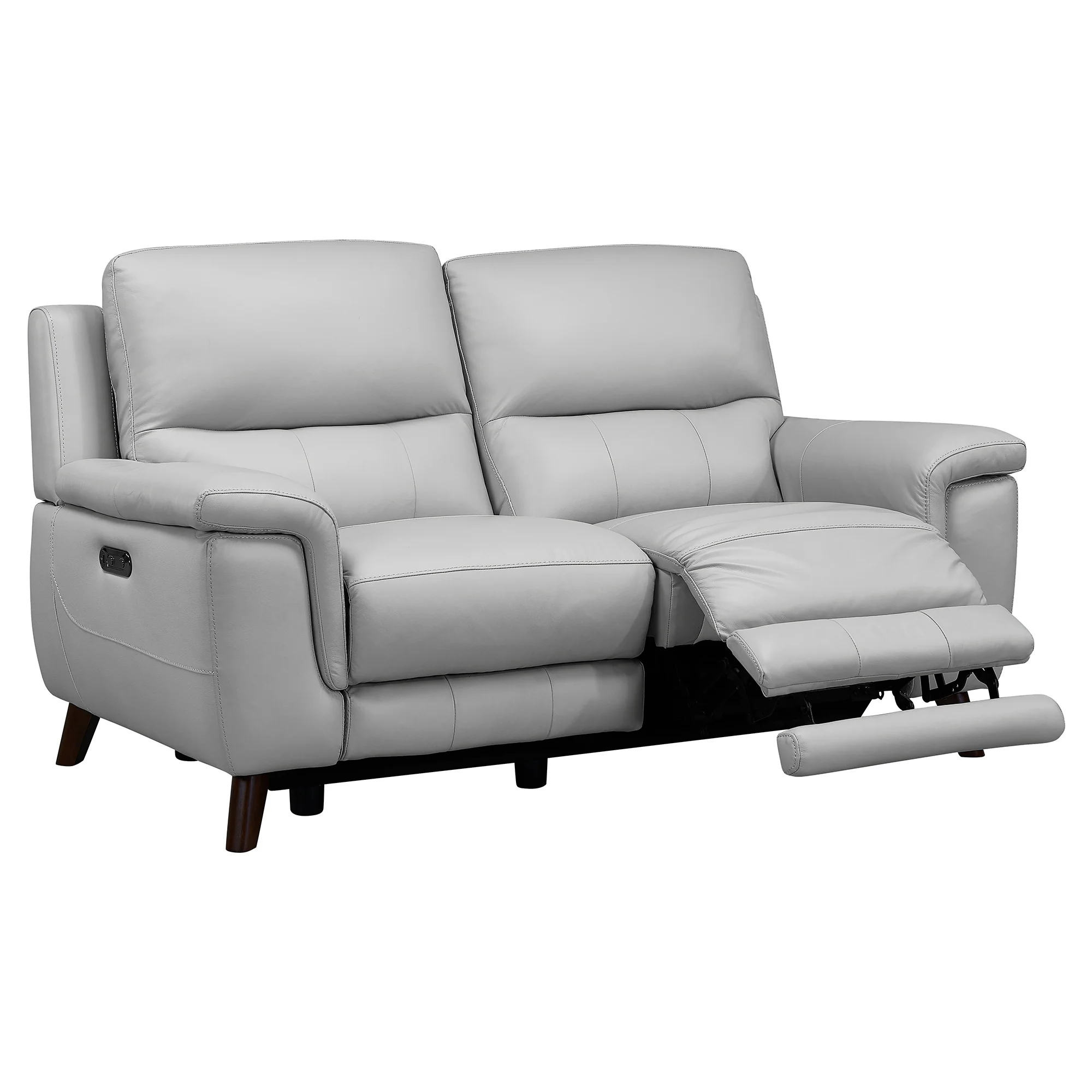 Lizette Dove Gray Leather Power Recliner 3 Piece Living Room Set with USB By Armen Living - Image 7