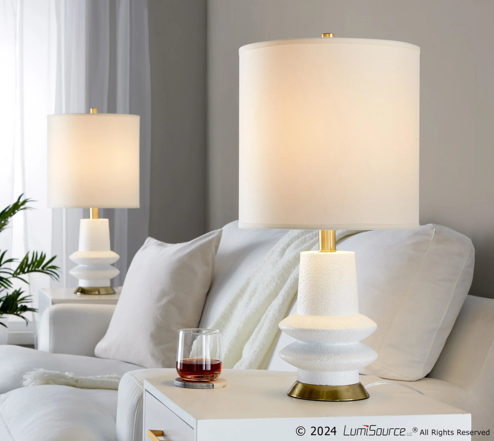Lloyd 26" Polyresin Table Lamp  - Set of 2 By LumiSource - GPT26-LLOYD BKW2 - Image 7