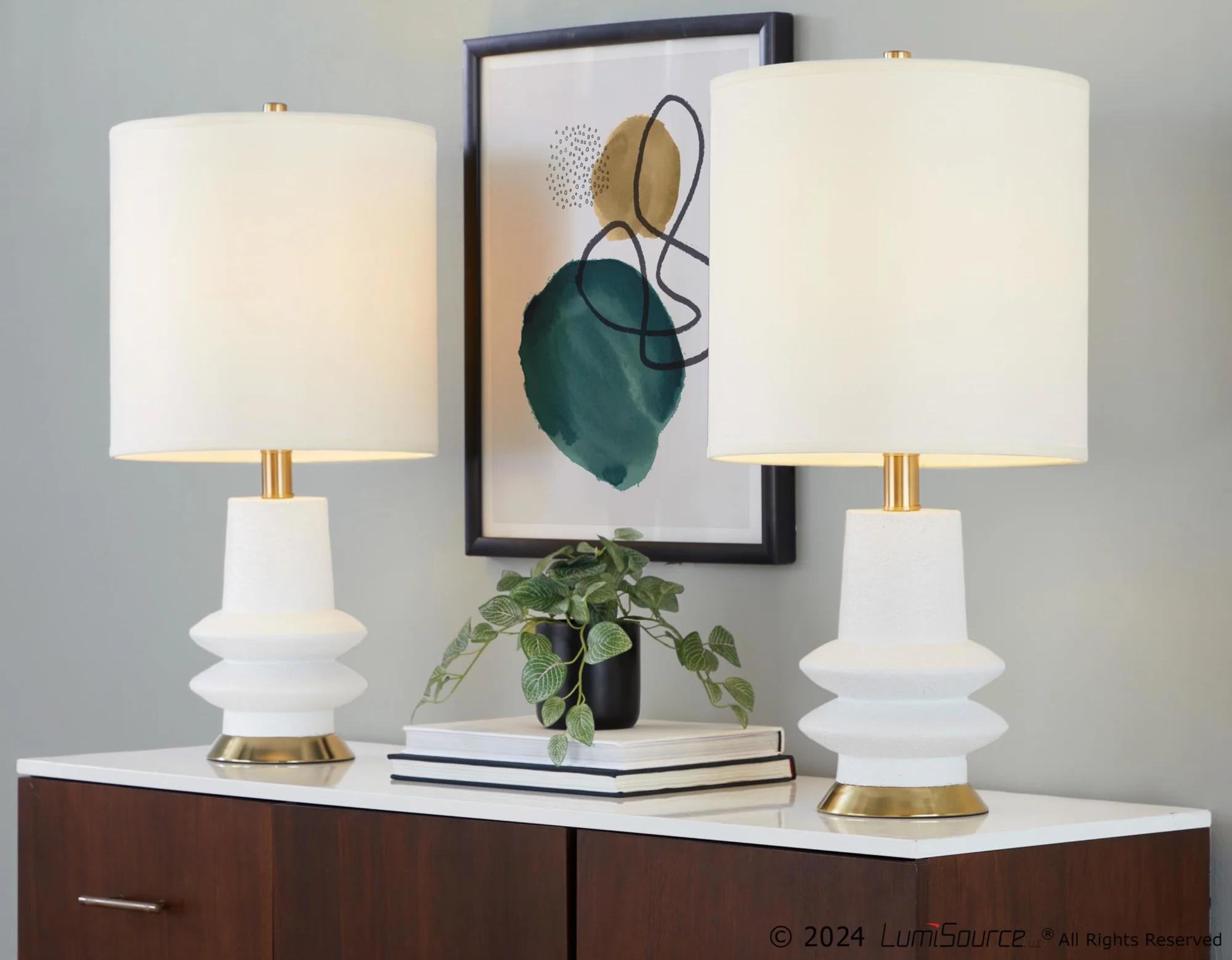 Lloyd 26" Polyresin Table Lamp  - Set of 2 By LumiSource - GPT26-LLOYD BKW2 - Image 8