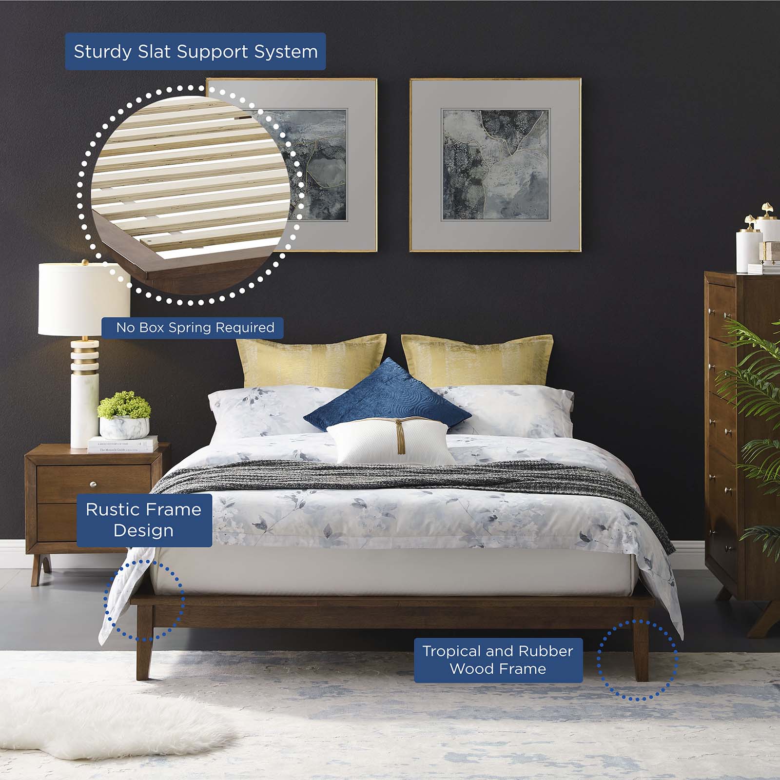 Lodge King Wood Platform Bed Frame By Modway - MOD-6056 - Image 5