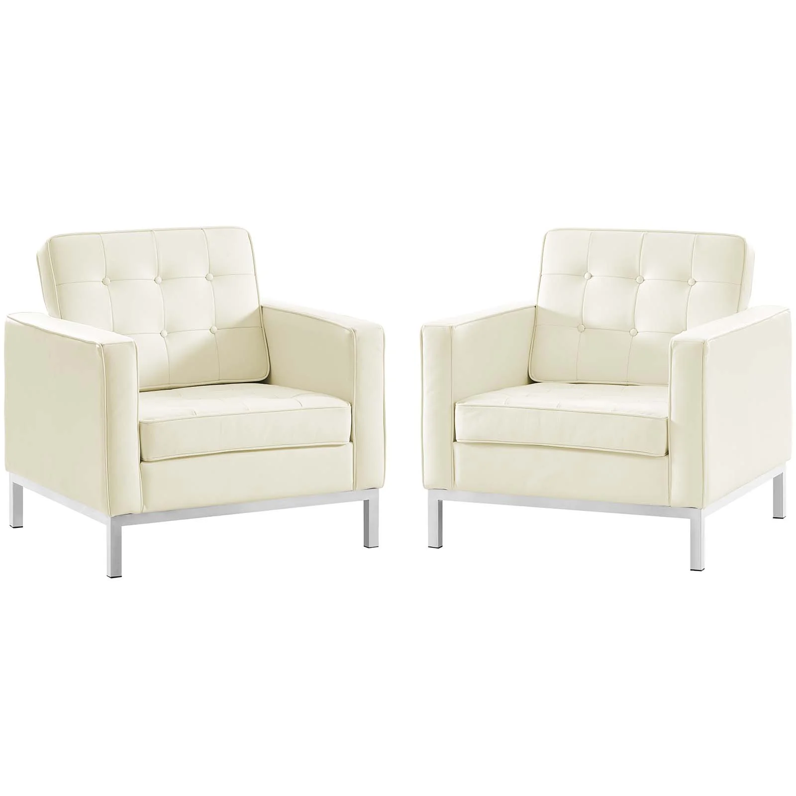Loft 2 Piece Leather Armchair Set By Modway - EEI-3103 - Image 2
