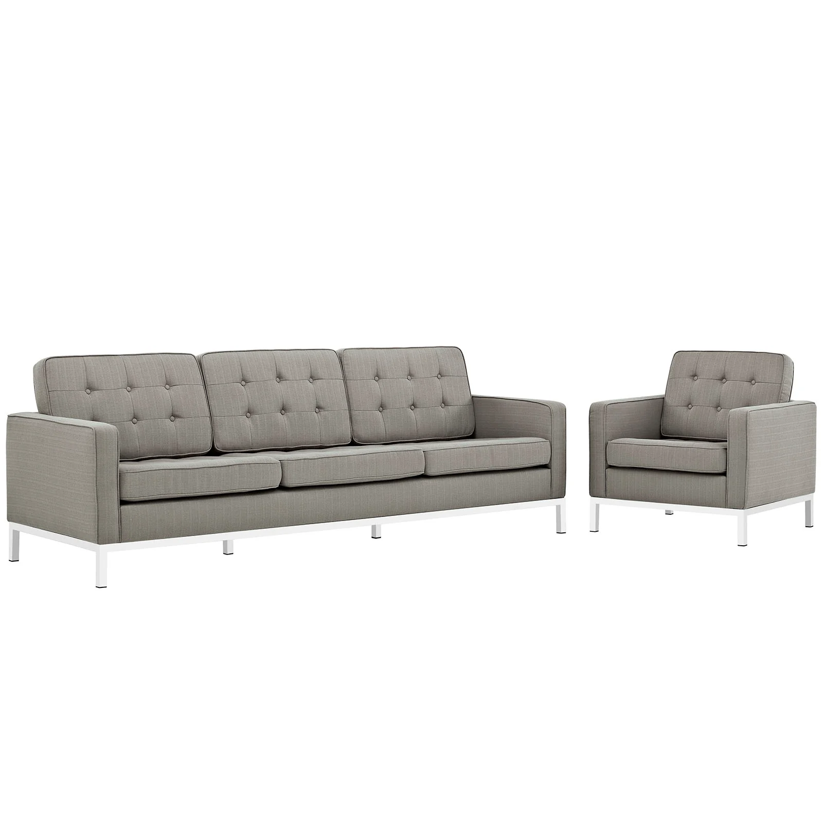 Loft 2 Piece Upholstered Fabric Sofa and Armchair Set By Modway - EEI-2443 - Image 2