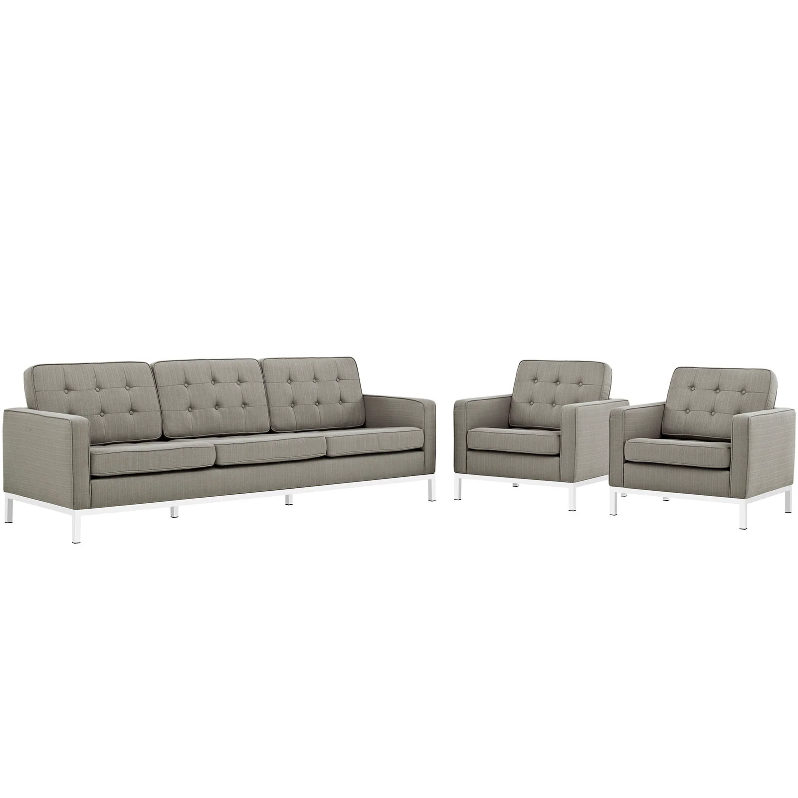 Loft 3 Piece Upholstered Fabric Sofa and Armchair Set By Modway - EEI-2439 - Image 2