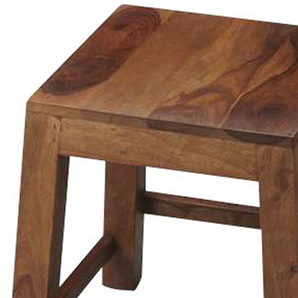 Loft Brown Solid Wood Stool By Homeroots - Image 4