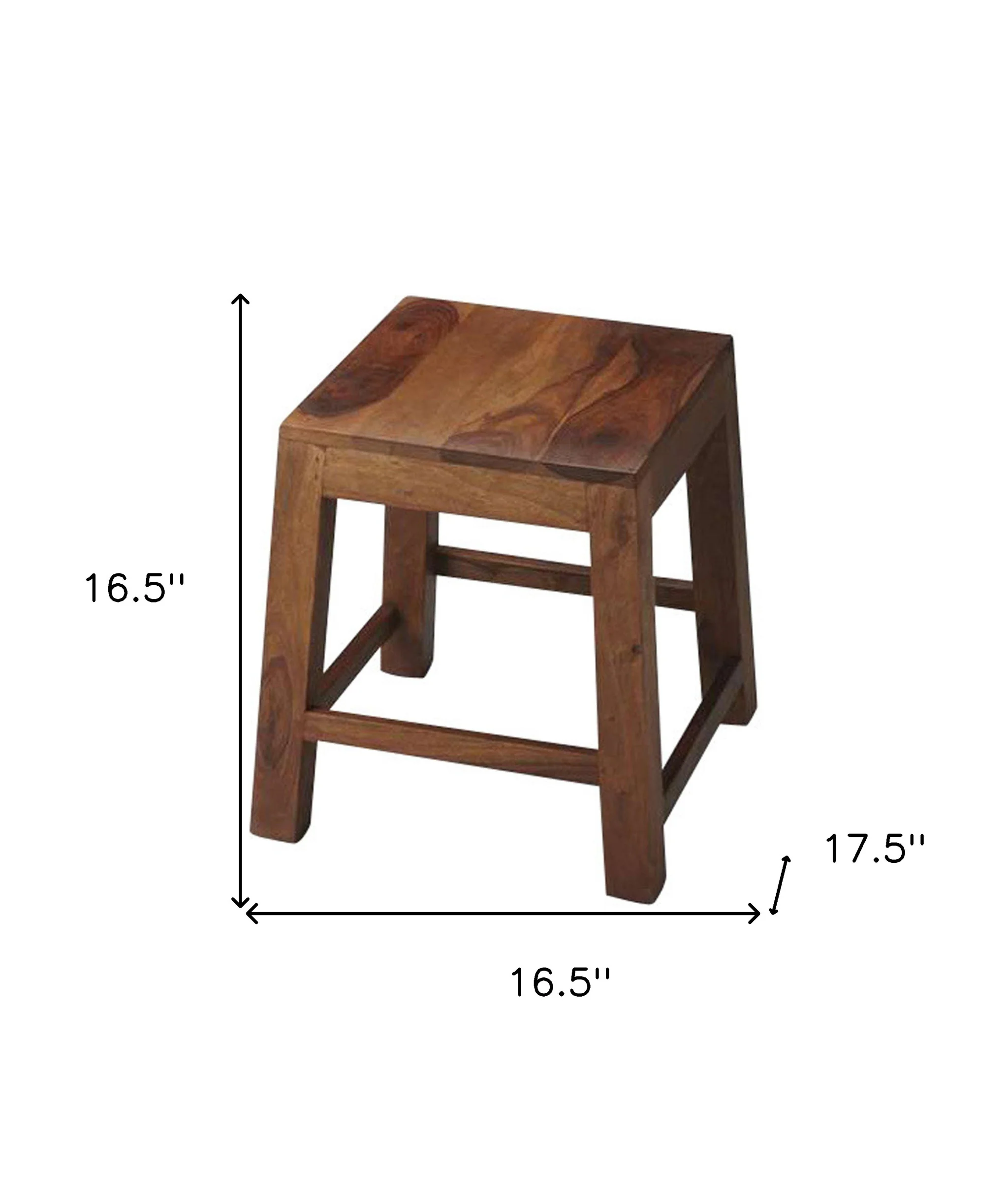 Loft Brown Solid Wood Stool By Homeroots - Image 6