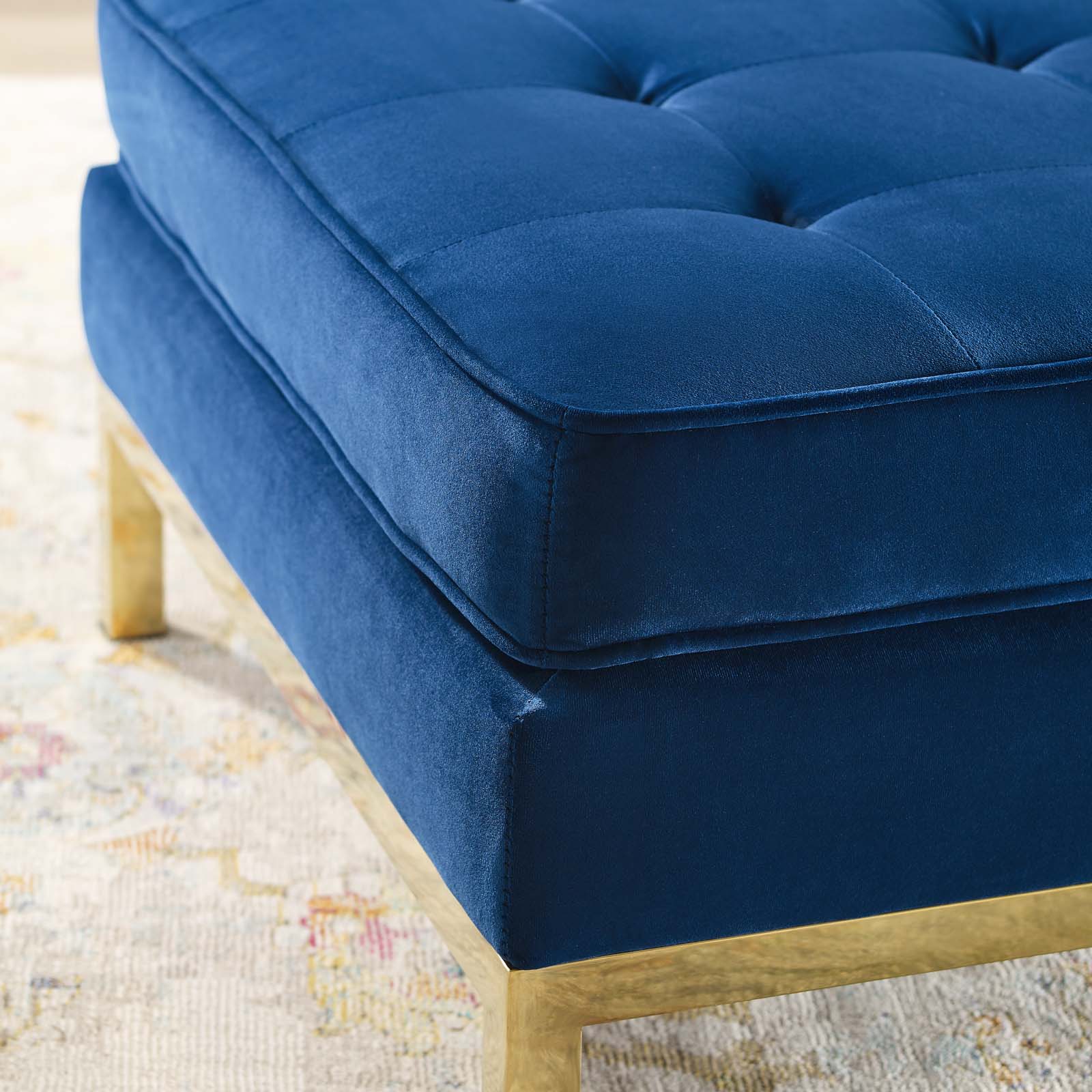 Loft Gold Stainless Steel Leg Performance Velvet Ottoman By Modway - EEI-3396 - Image 5