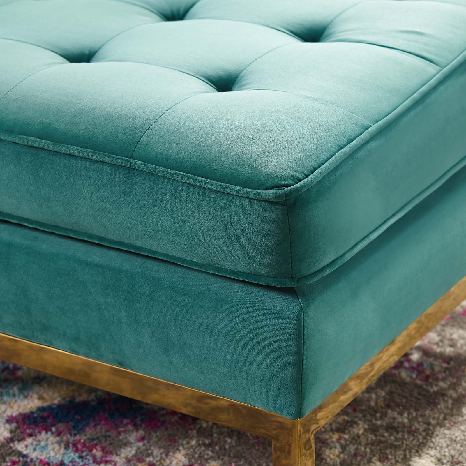Loft Gold Stainless Steel Leg Performance Velvet Ottoman By Modway - EEI-3396 - Image 9