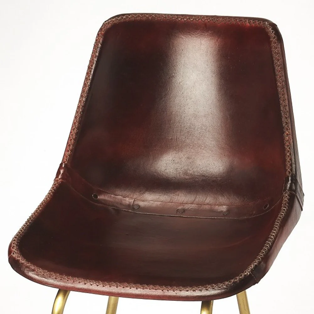 Loft Leather Bar Stool By Homeroots - Image 3