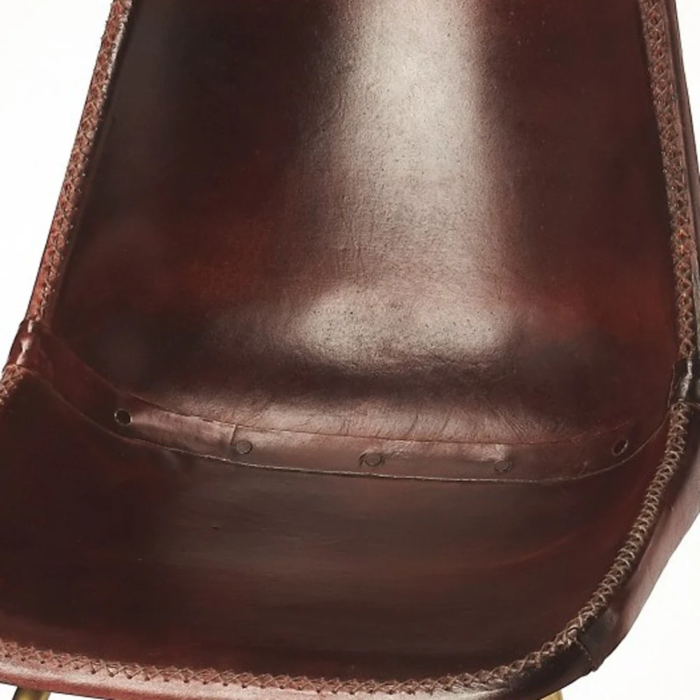 Loft Leather Bar Stool By Homeroots - Image 4